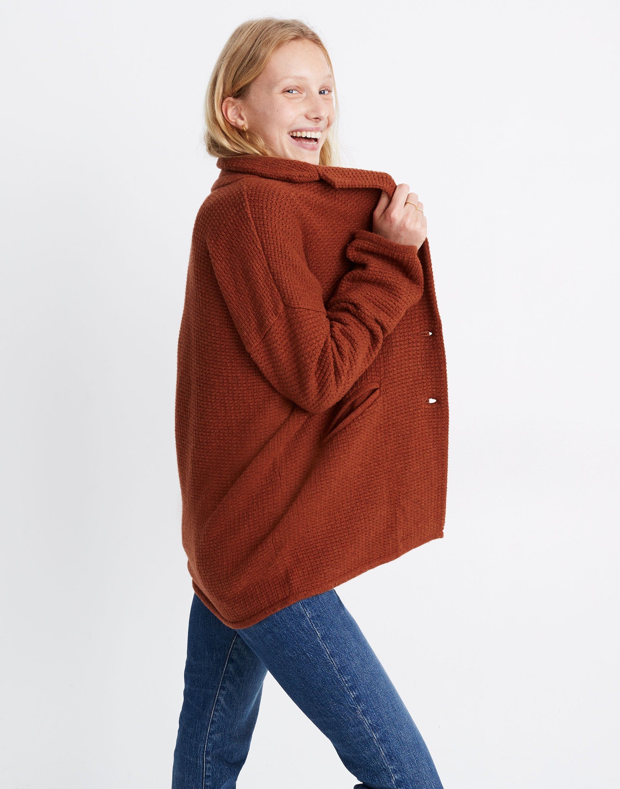 Textured Blazer Sweater Jacket