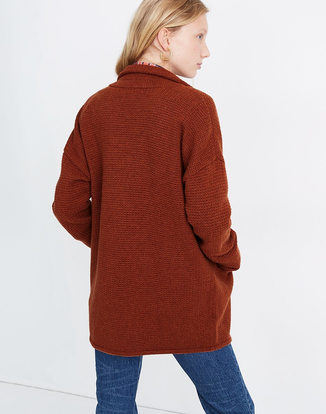 Textured Blazer Sweater Jacket