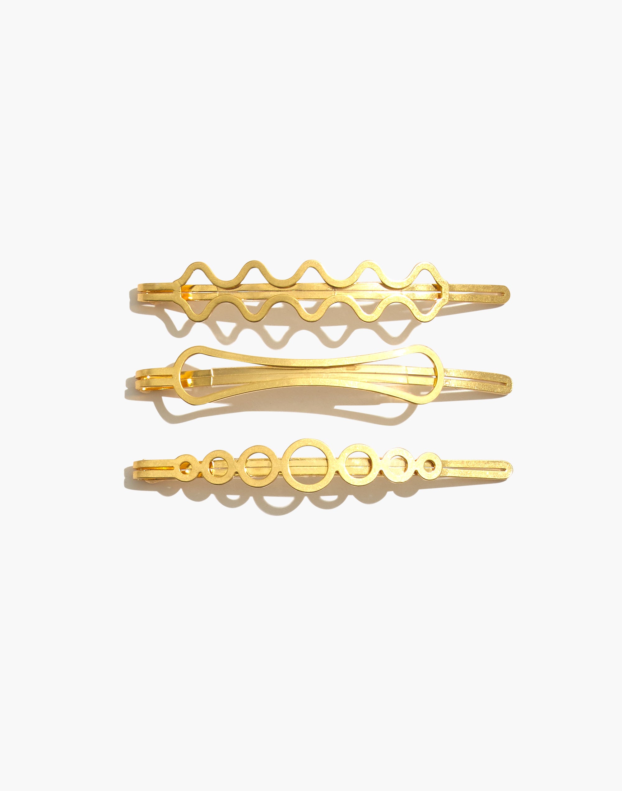 Three-Pack Metallic Shape Hair Pins