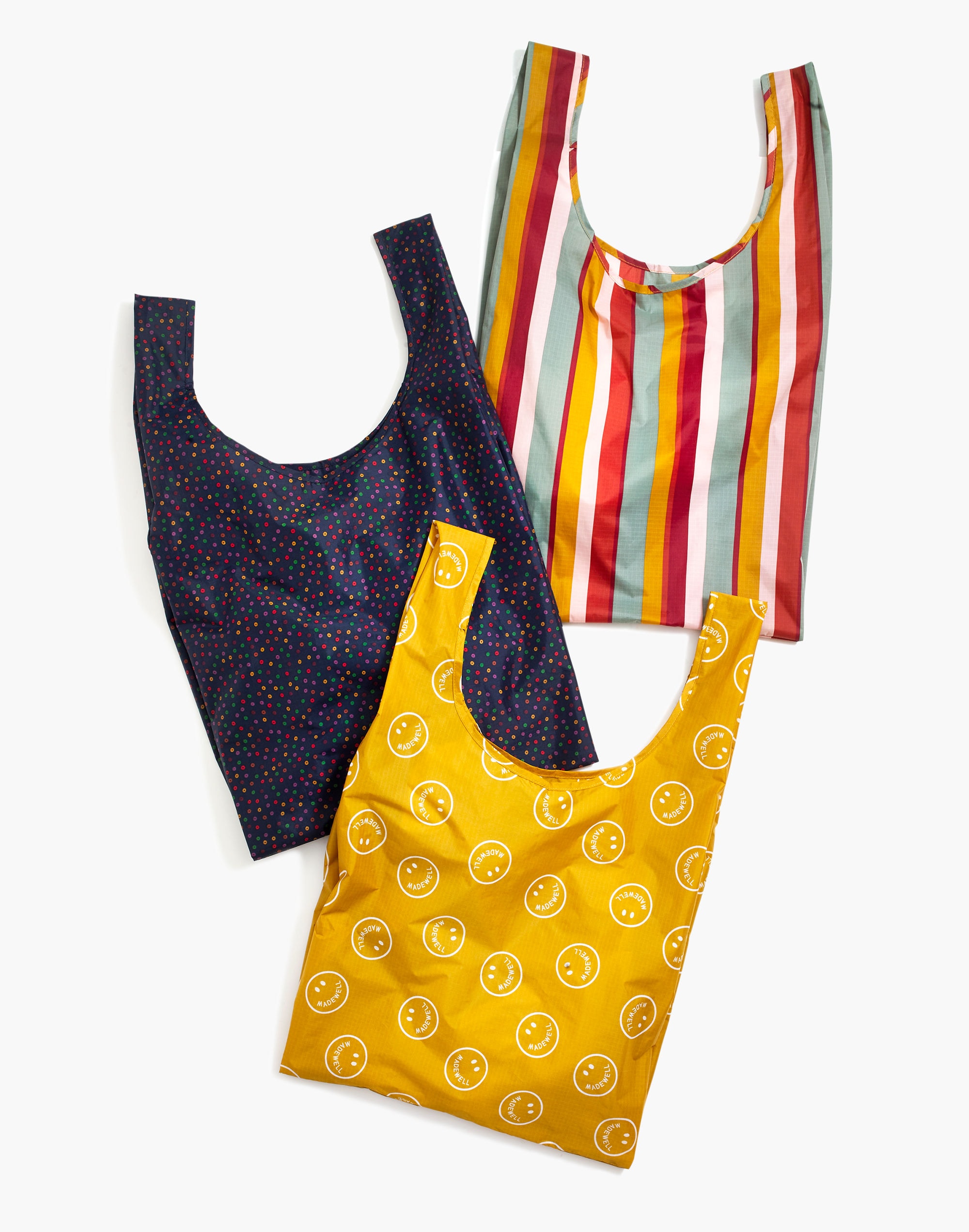 madewell x baggu&reg; three-pack reusable bags