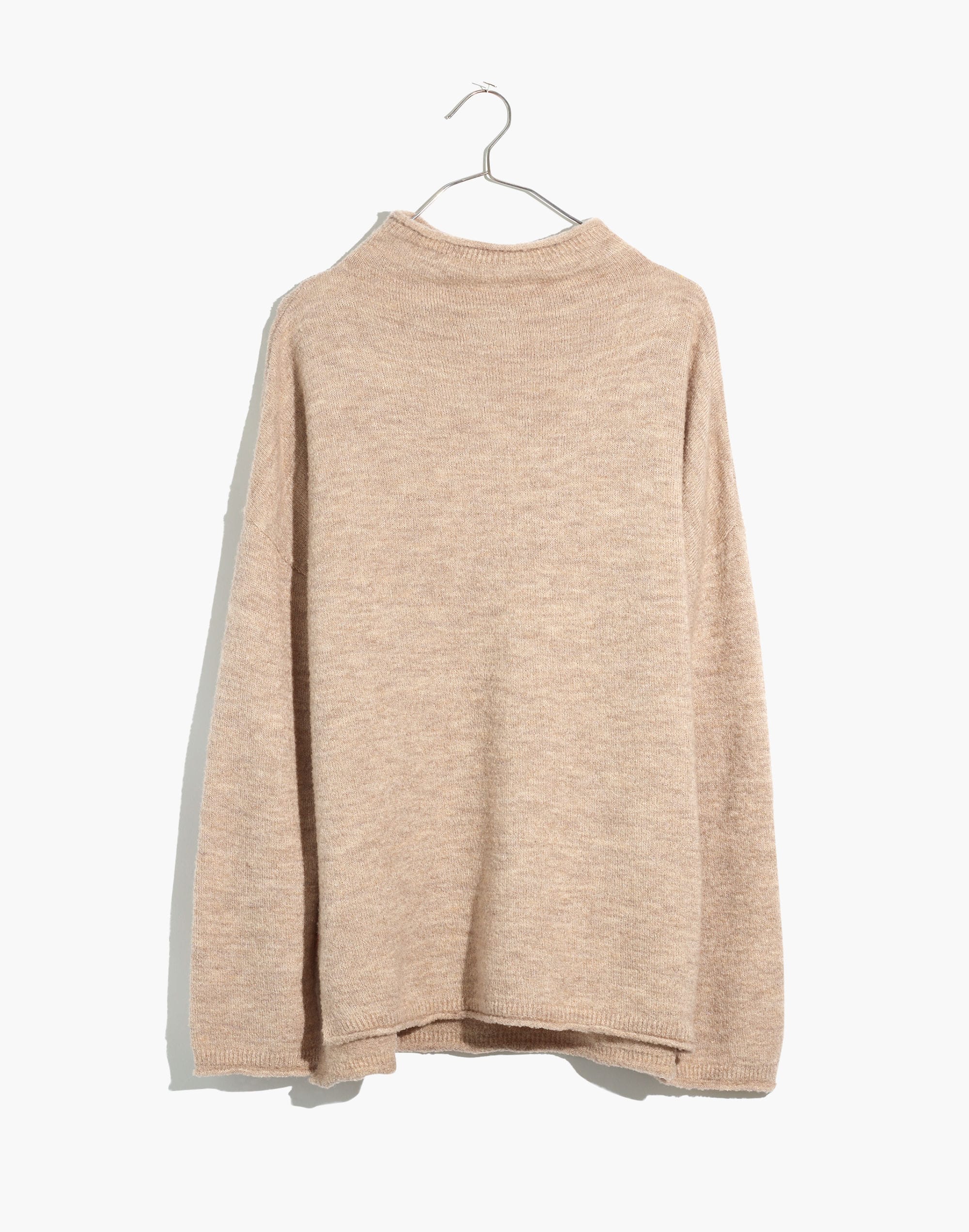 Boucl&eacute; Mockneck Tunic Sweater