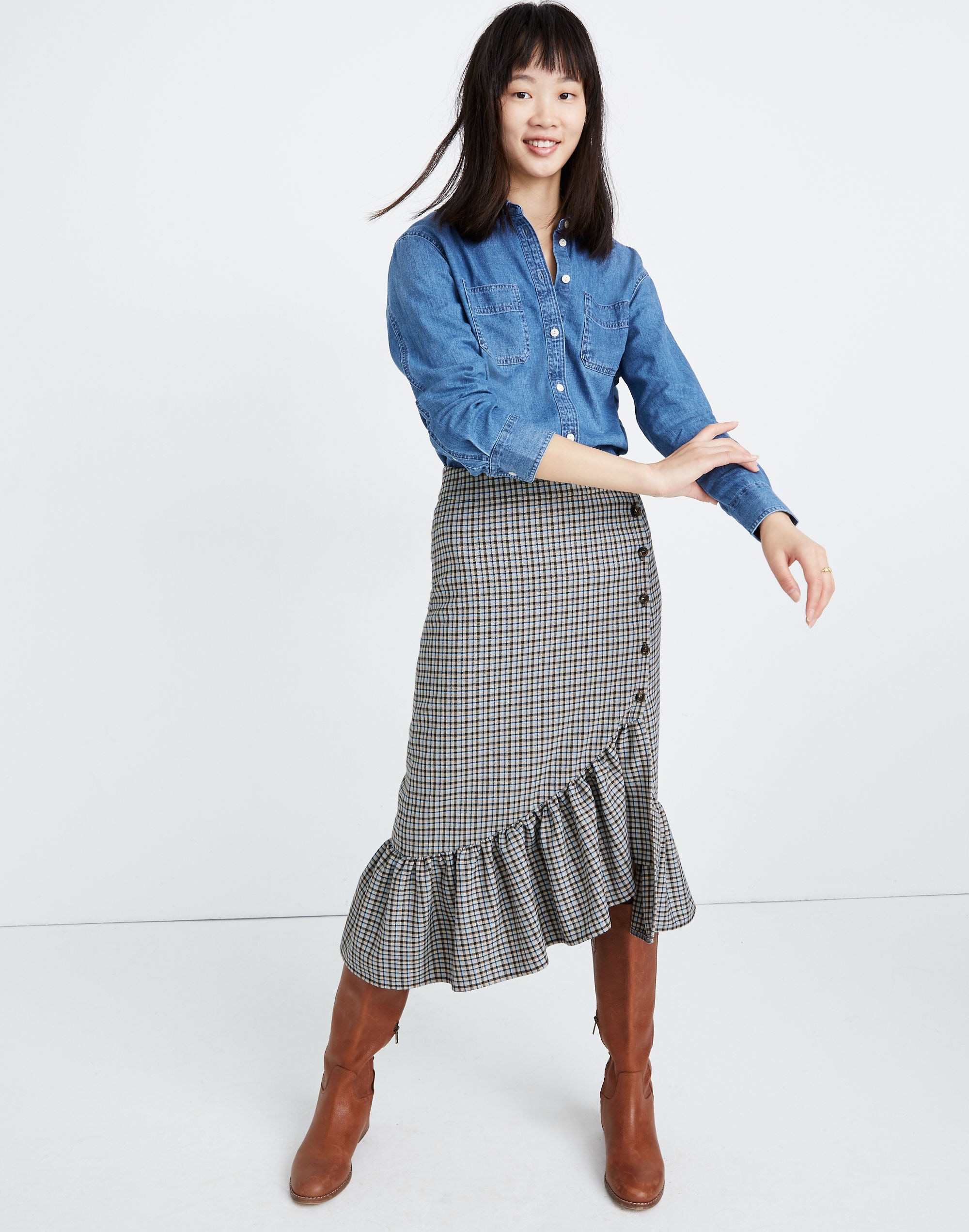 Baum und Pferdgarten Silva Check Midi Skirt