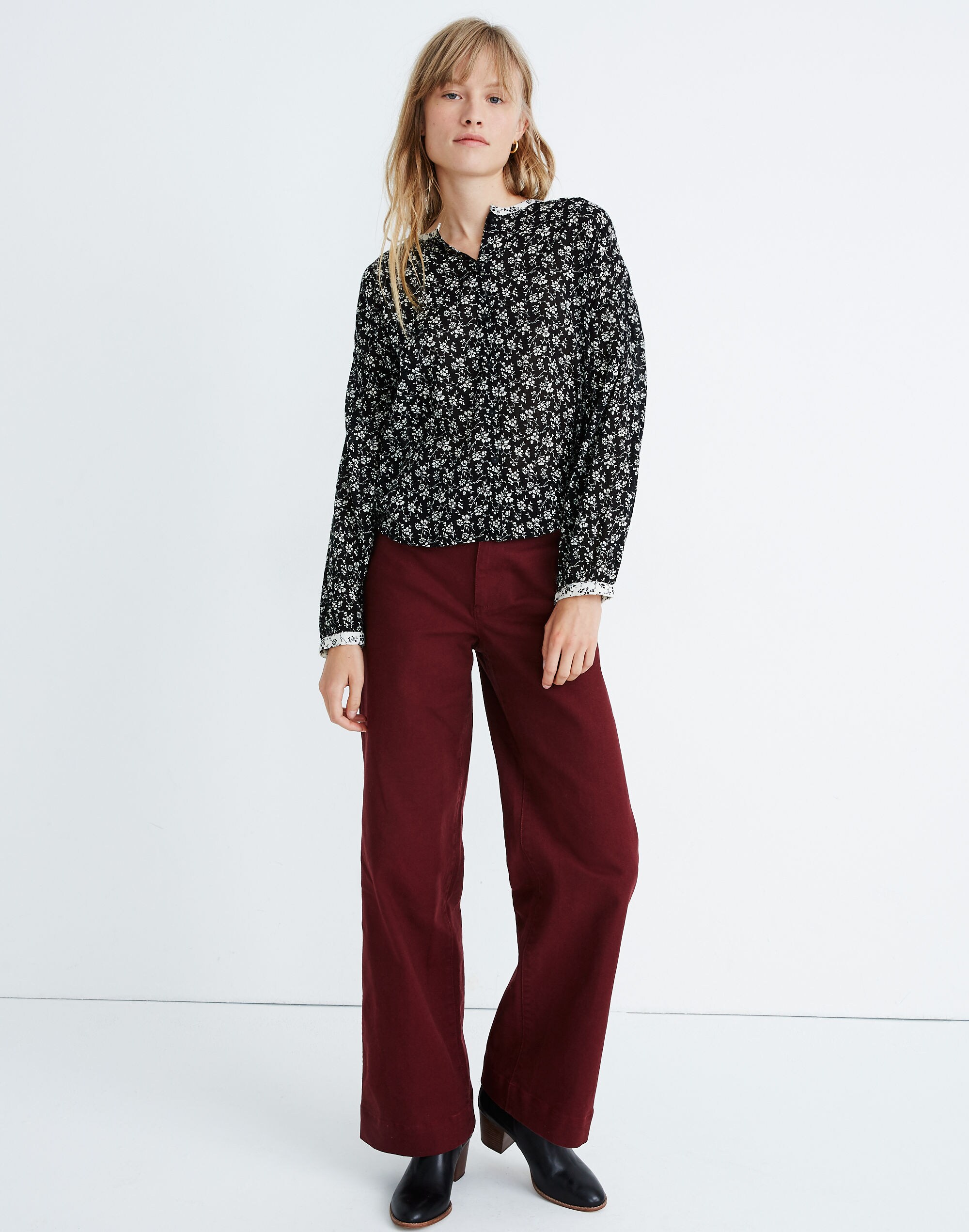 Print-Mix Meadow Shirt in Branch Floral