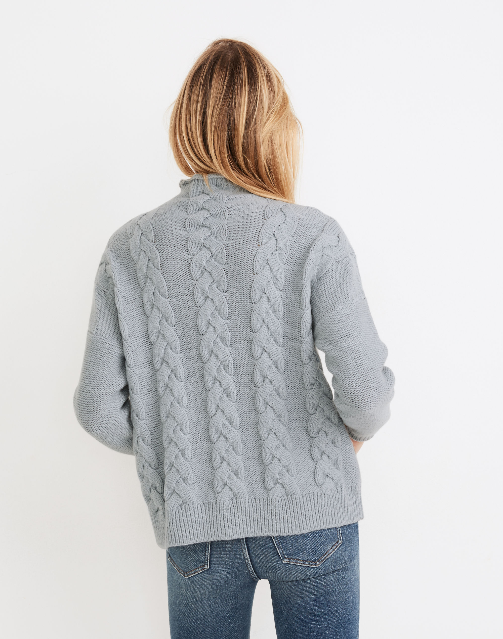 Grenville Cableknit Mockneck Sweater