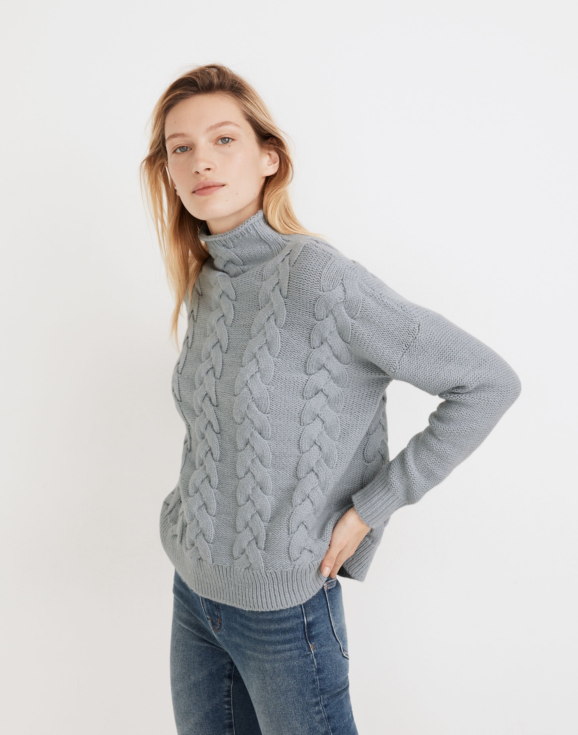 Grenville Cableknit Mockneck Sweater | Madewell