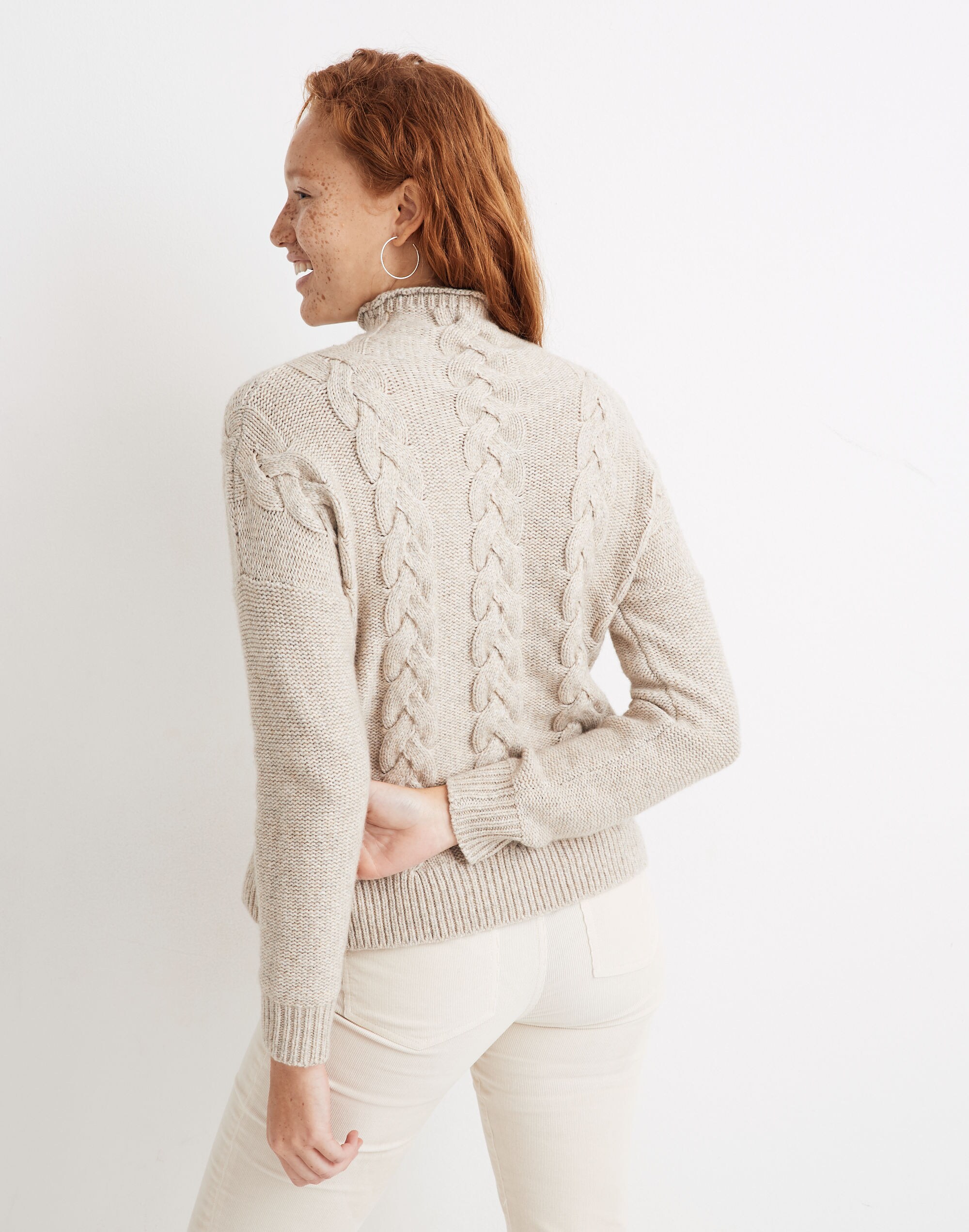 Grenville Cableknit Mockneck Sweater