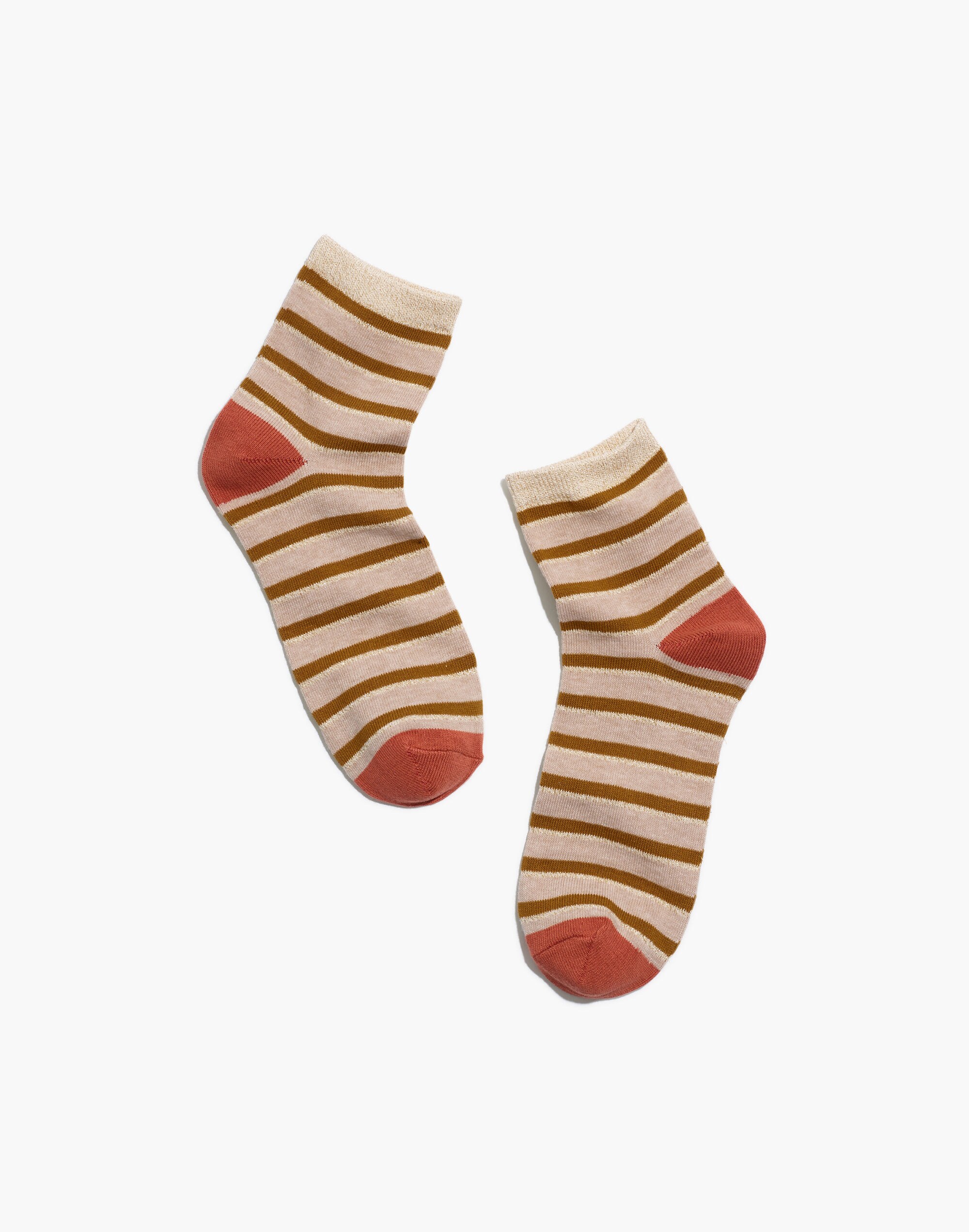 metallic striped ankle socks