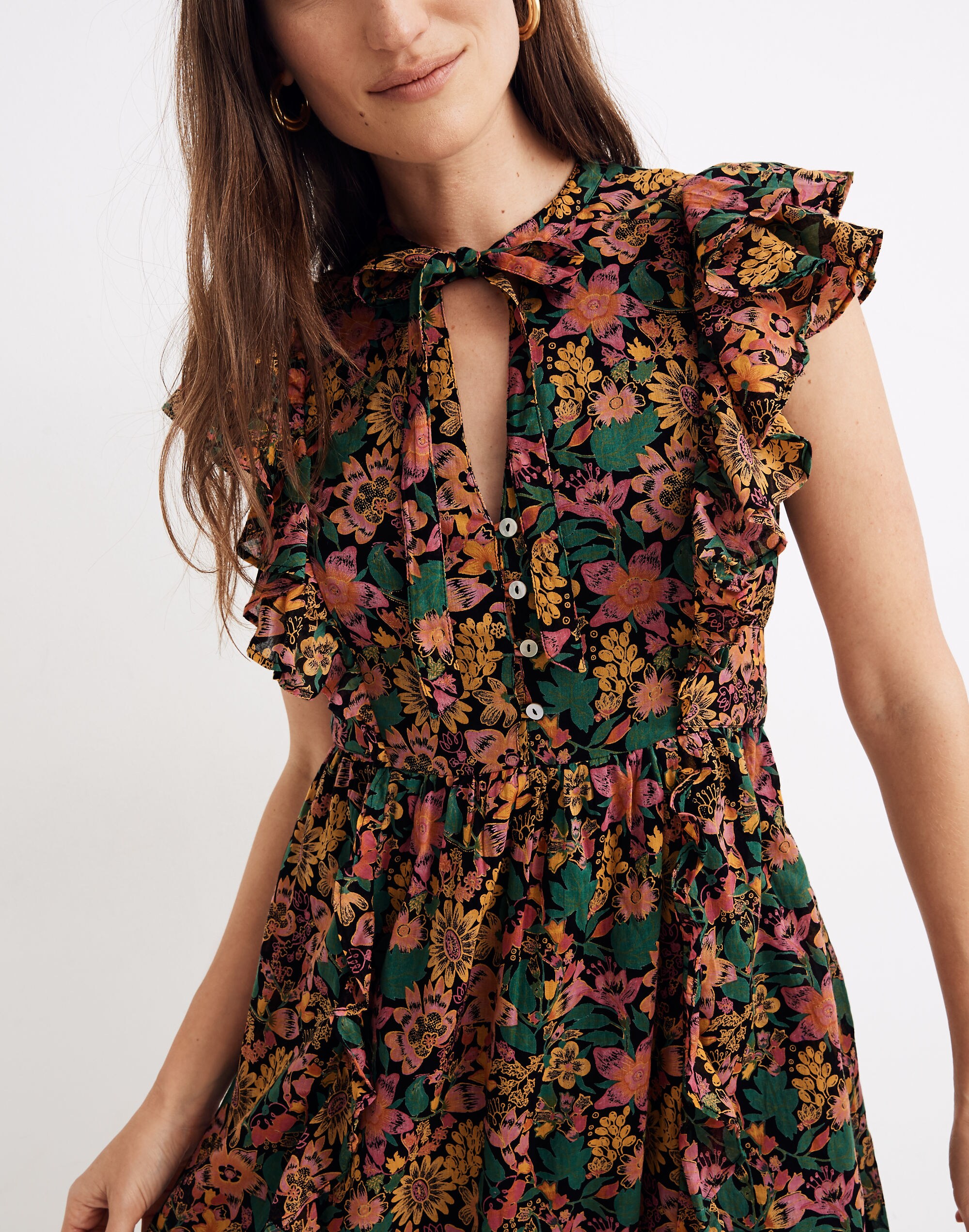 Madewell x Banjanan Flora Ruffled Midi Dress