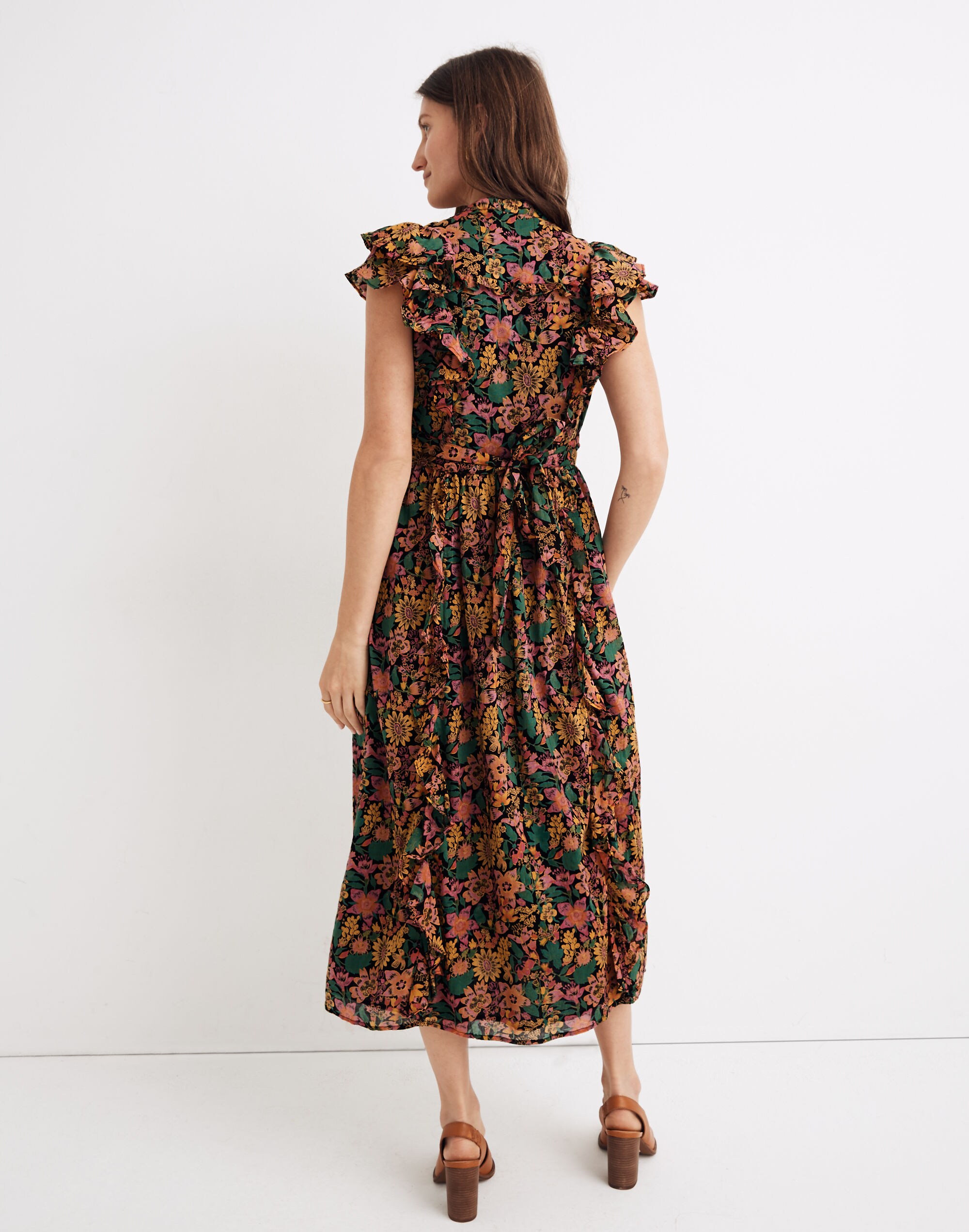 Madewell x Banjanan Flora Ruffled Midi Dress