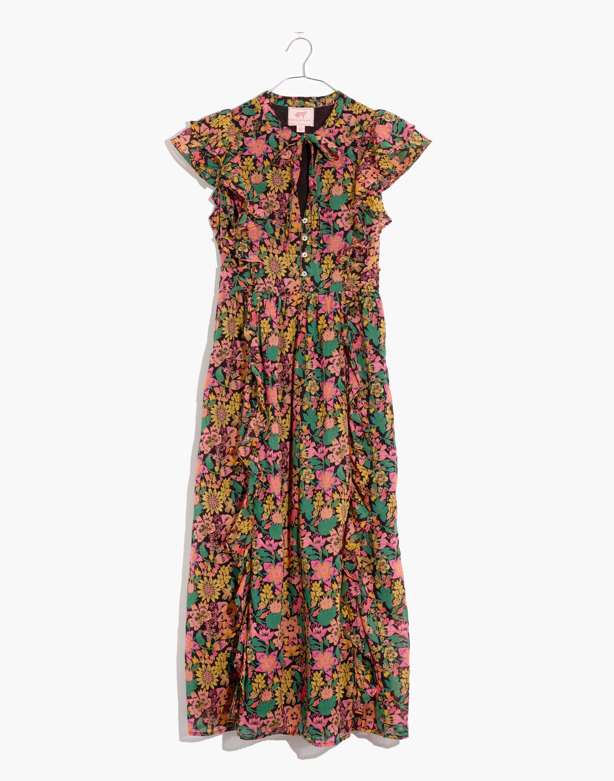 Madewell x Banjanan Flora Ruffled Midi Dress