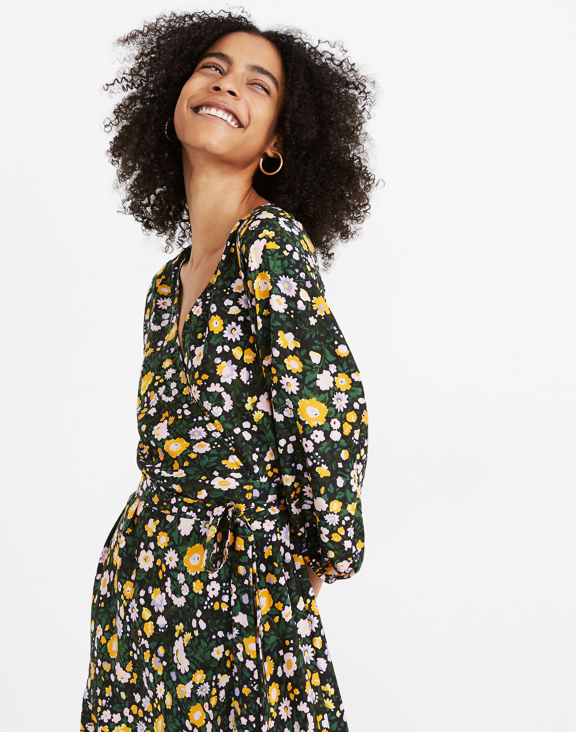 Apiece Apart&trade; Silk Floral Sierra Wrap Dress
