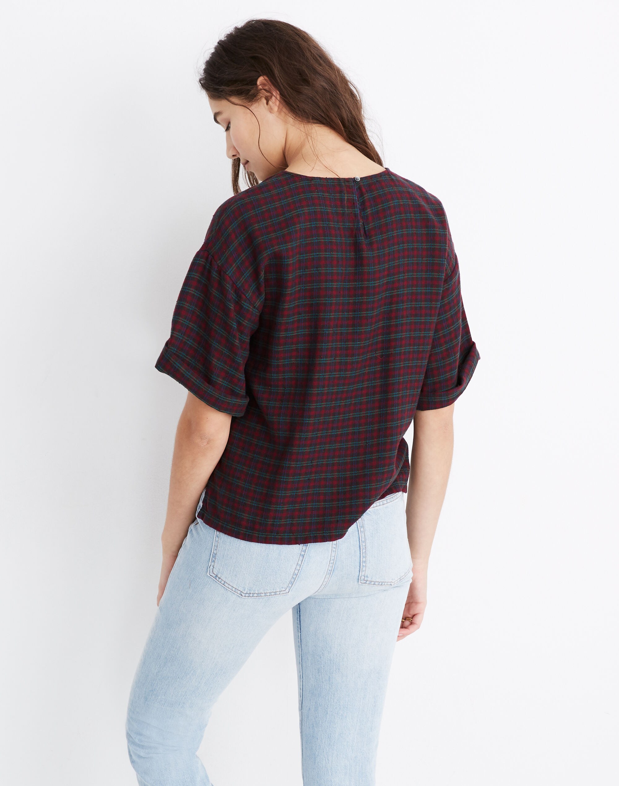 Boxy Tee Top in Plaid