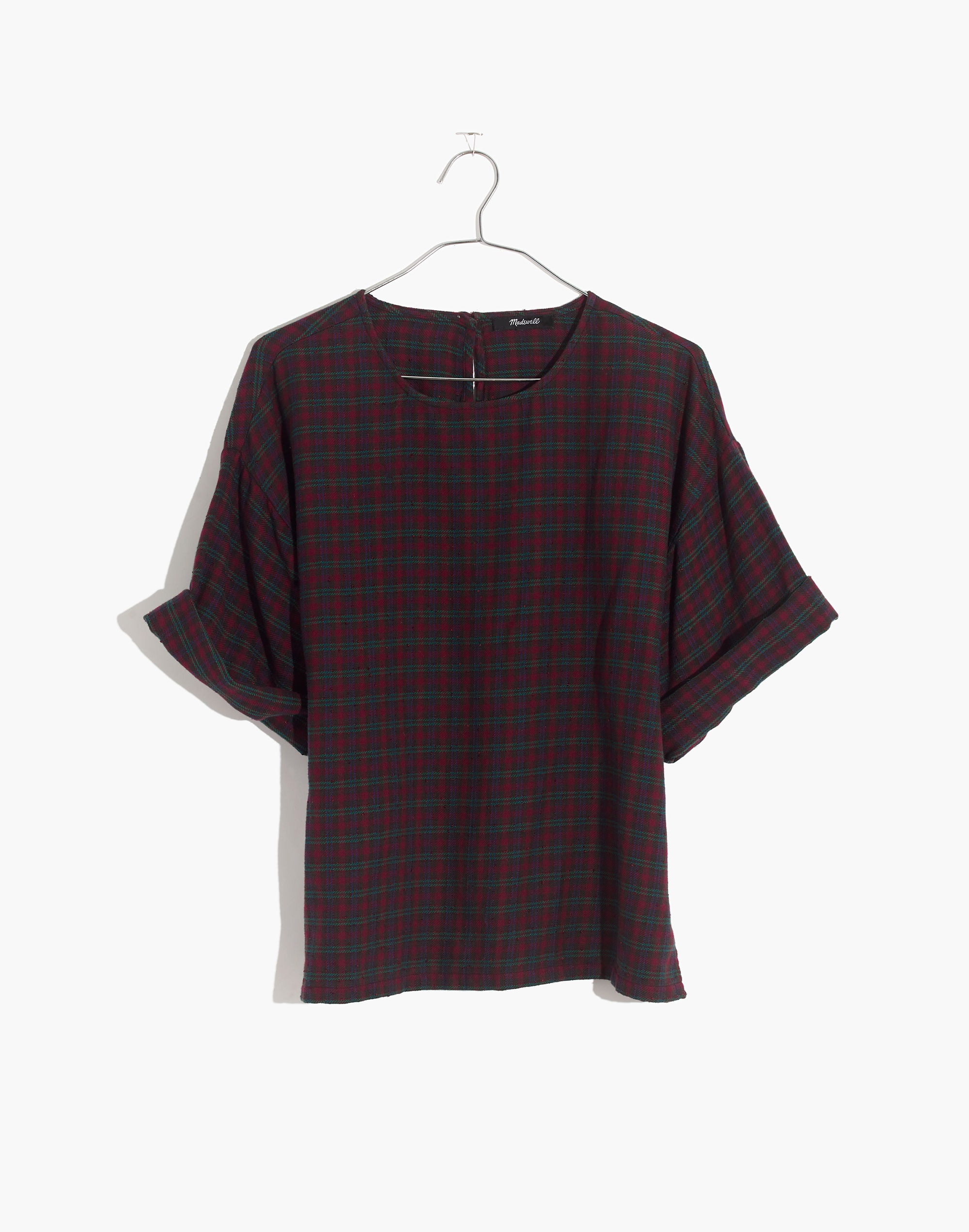Boxy Tee Top in Plaid
