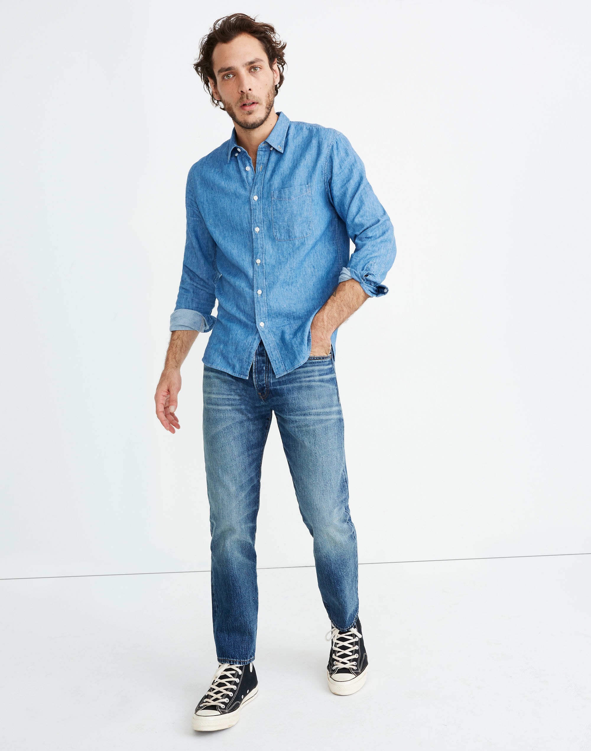 Men's Slim Rigid Jeans in Misthaven Wash | Madewell