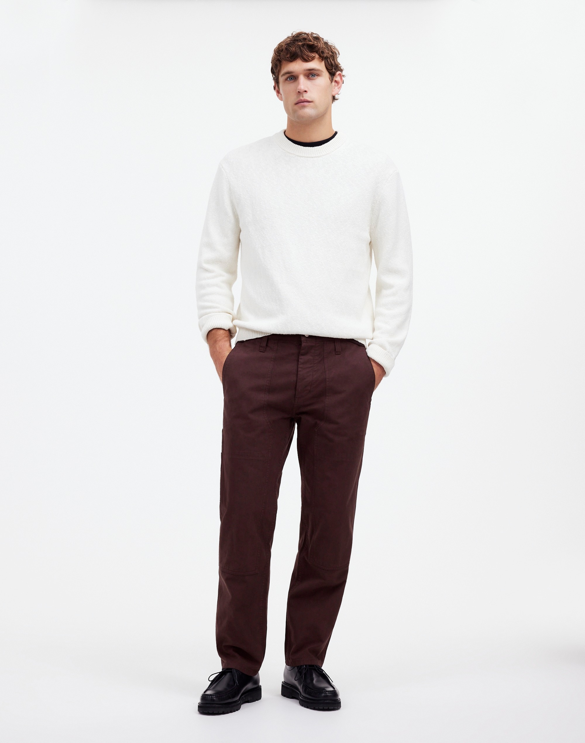 Relaxed Straight Workwear Pants in roasted espresso image 1