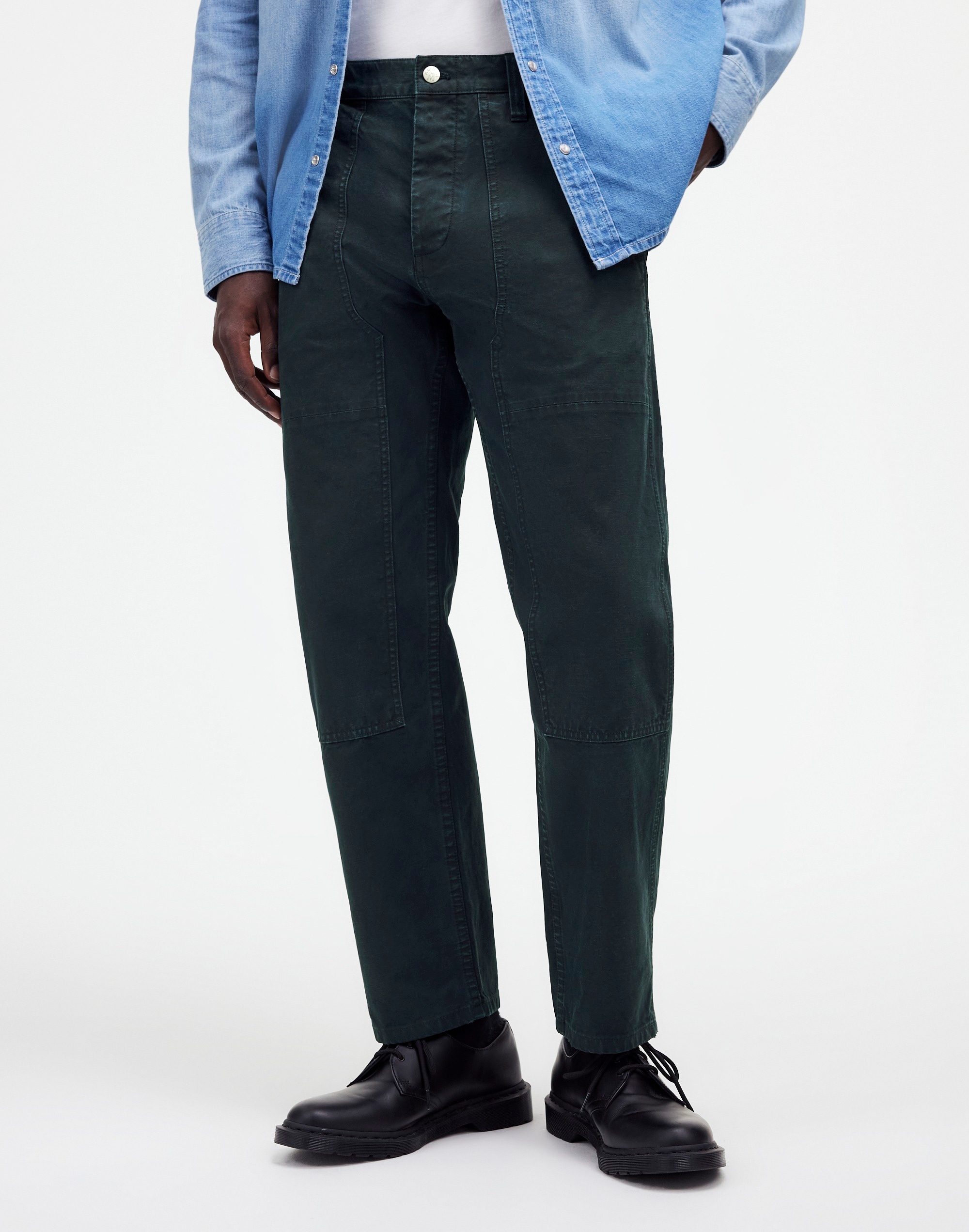 Relaxed Straight Workwear Pants in darkest navy image 2