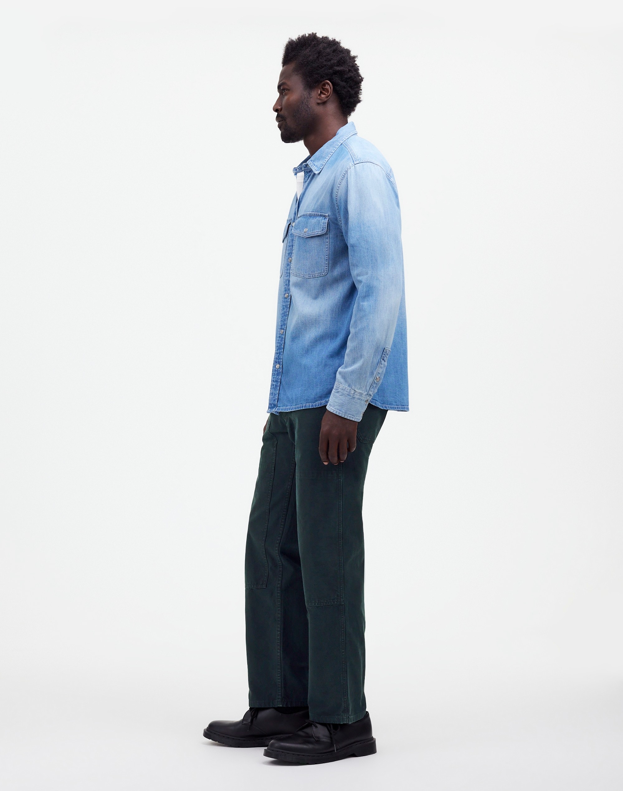 Relaxed Straight Workwear Pants in darkest navy image 3