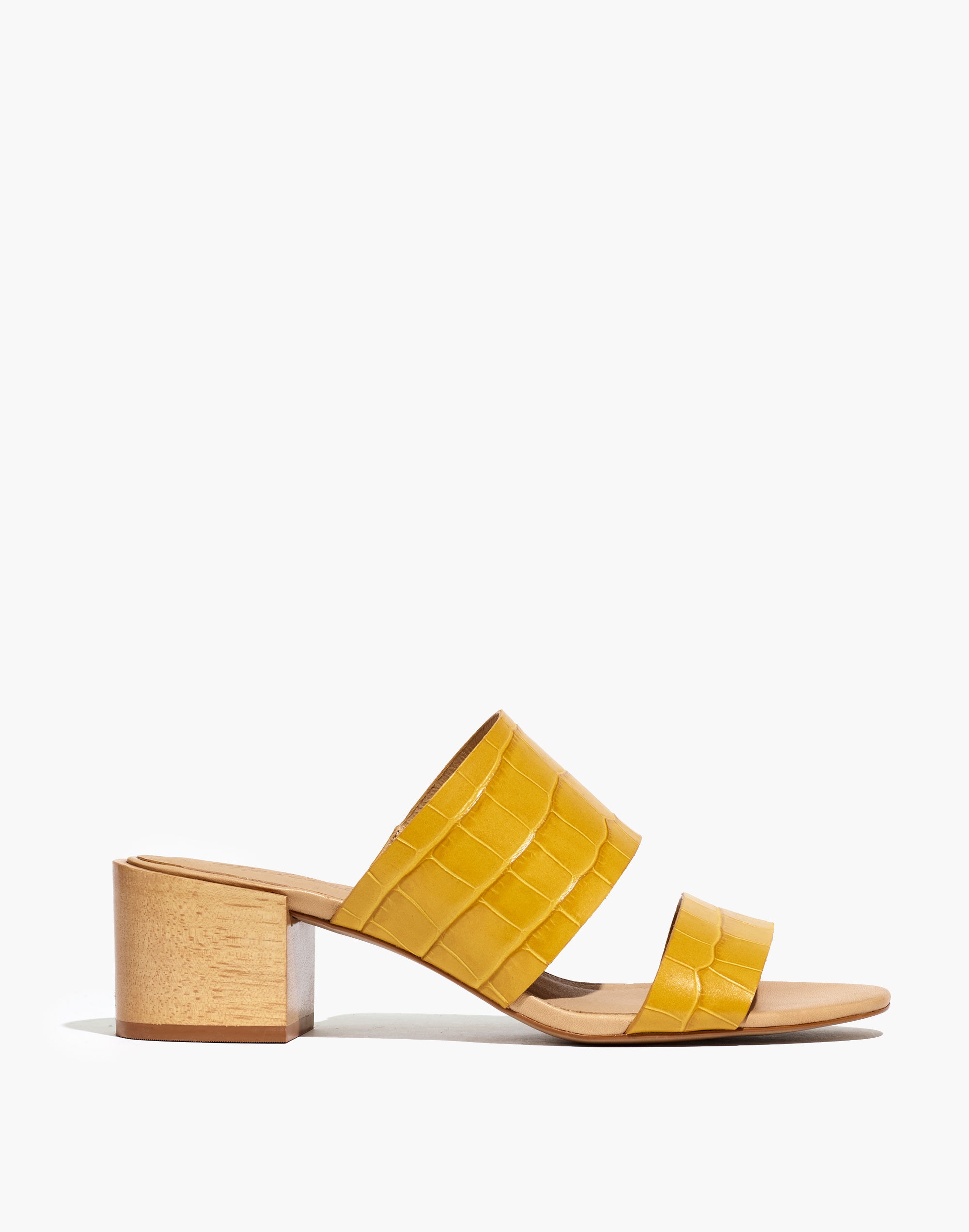 The Kiera Mule Sandal in Croc Embossed Leather