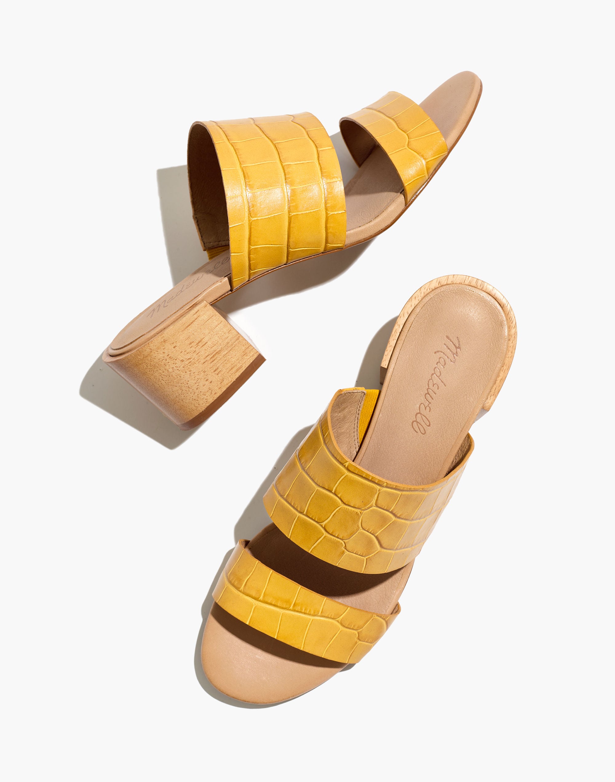 The Kiera Mule Sandal in Croc Embossed Leather