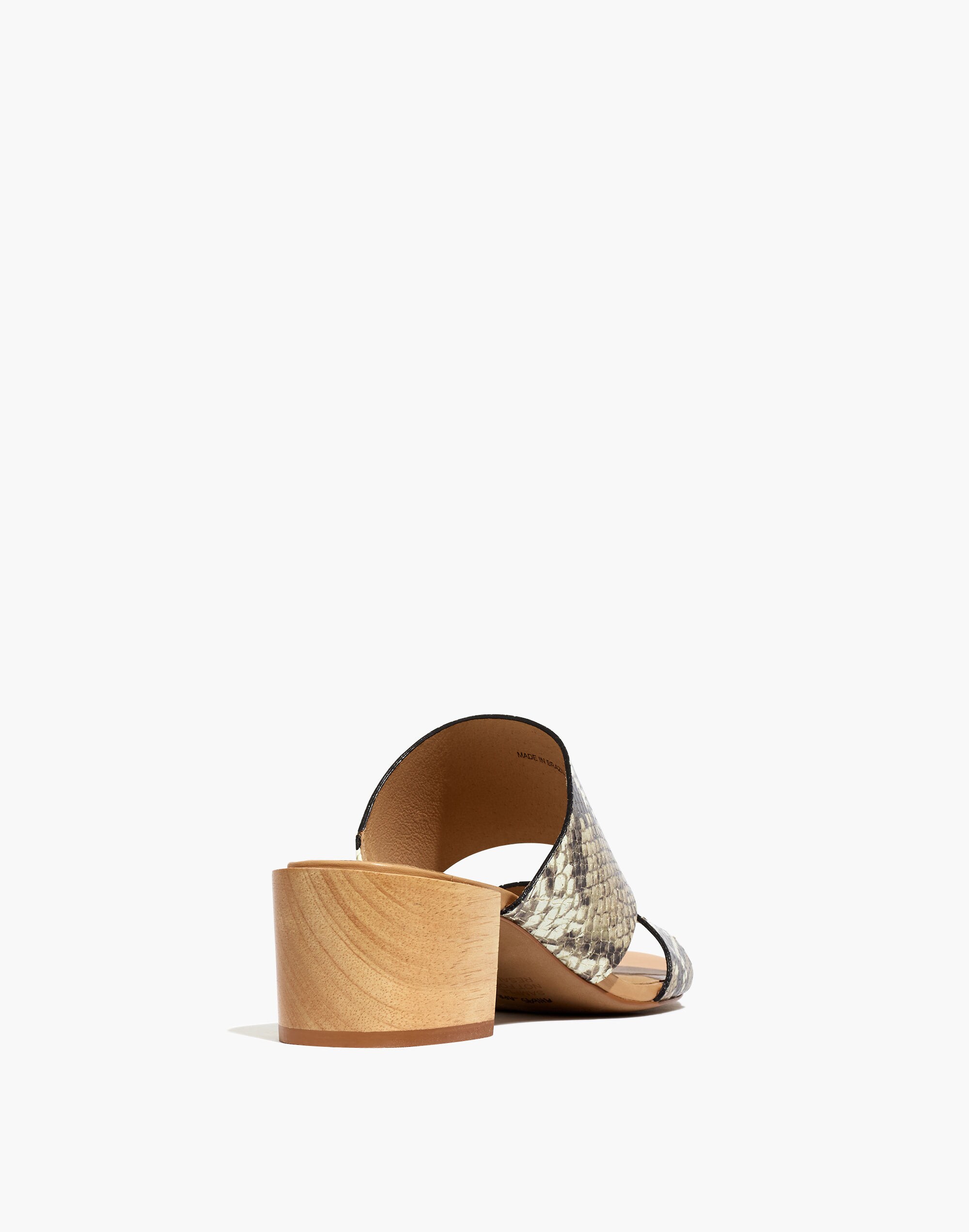 The Kiera Mule Sandal in Snake Embossed Leather