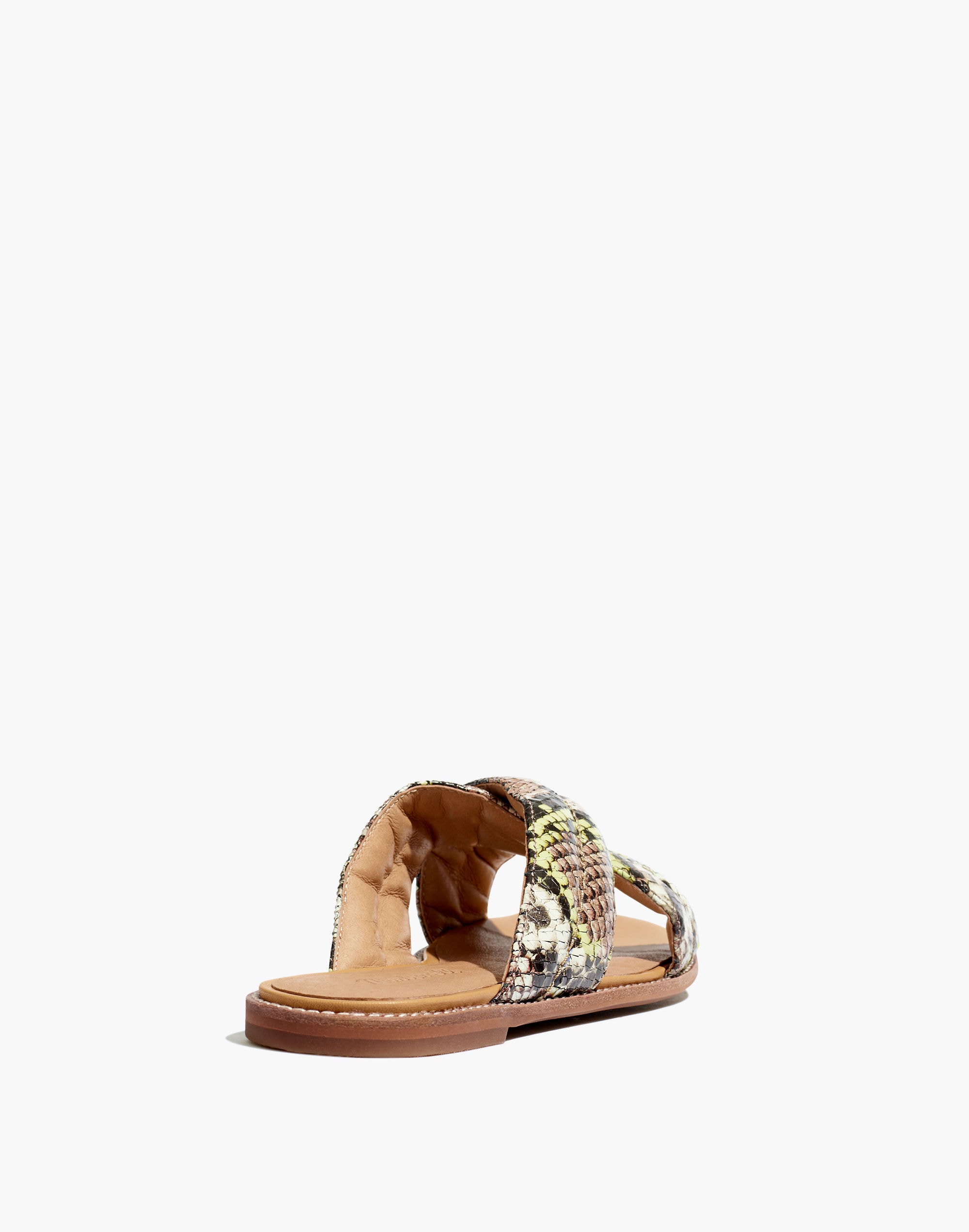 The Skyler Slide Sandal in Snake Embossed Leather