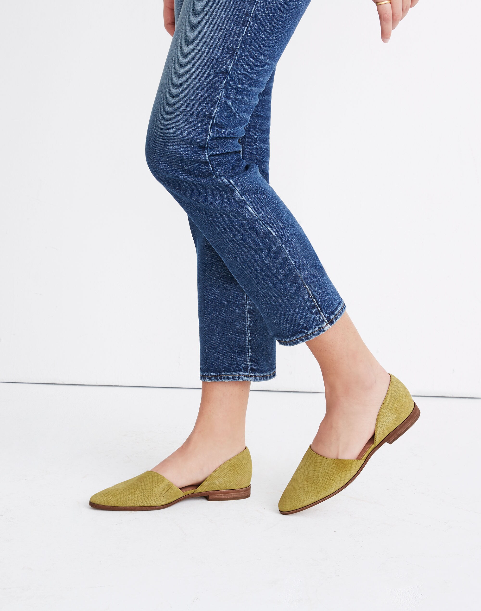 The Marisa d'Orsay Flat in Lizard Embossed Suede