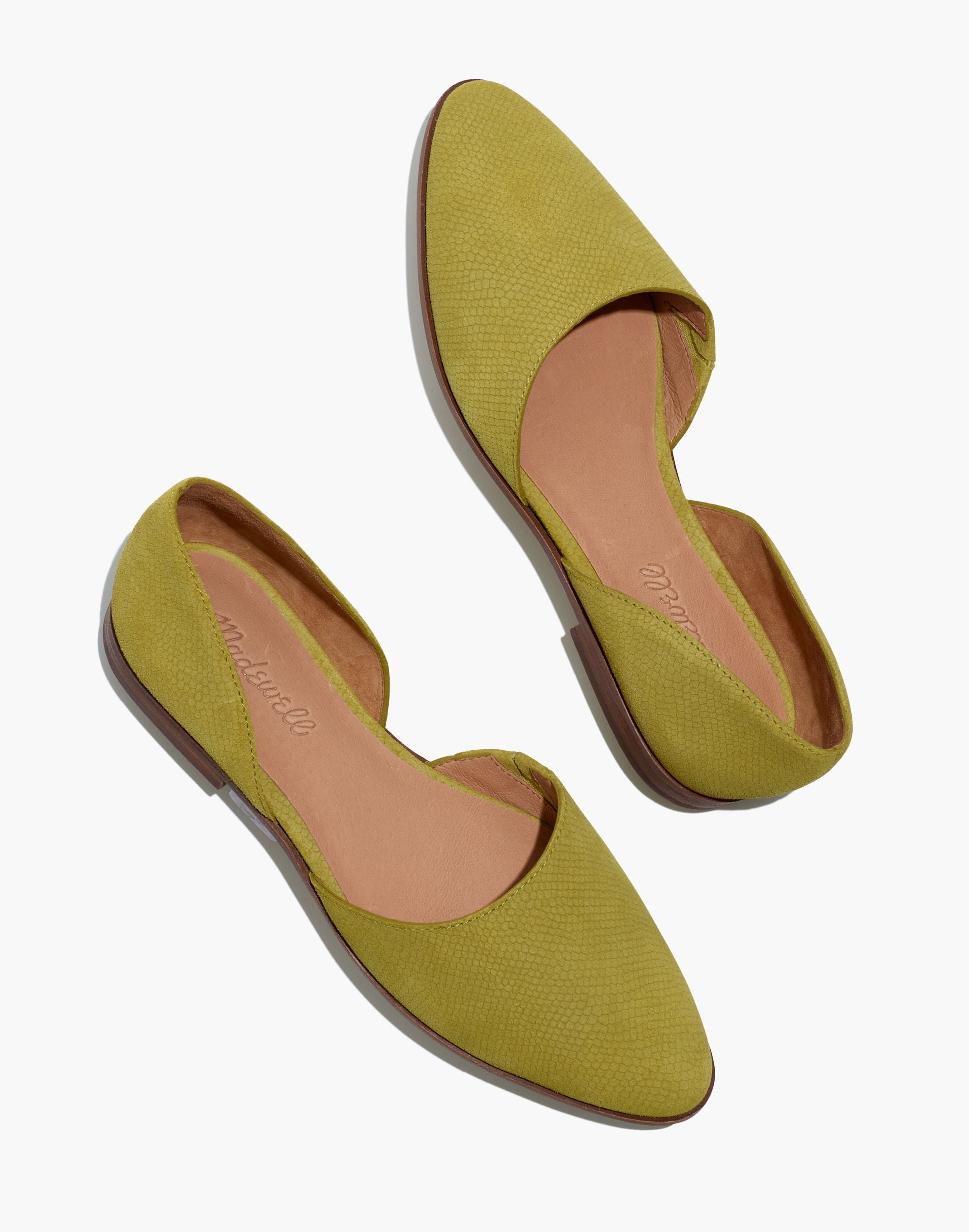 The Marisa d'Orsay Flat in Lizard Embossed Suede