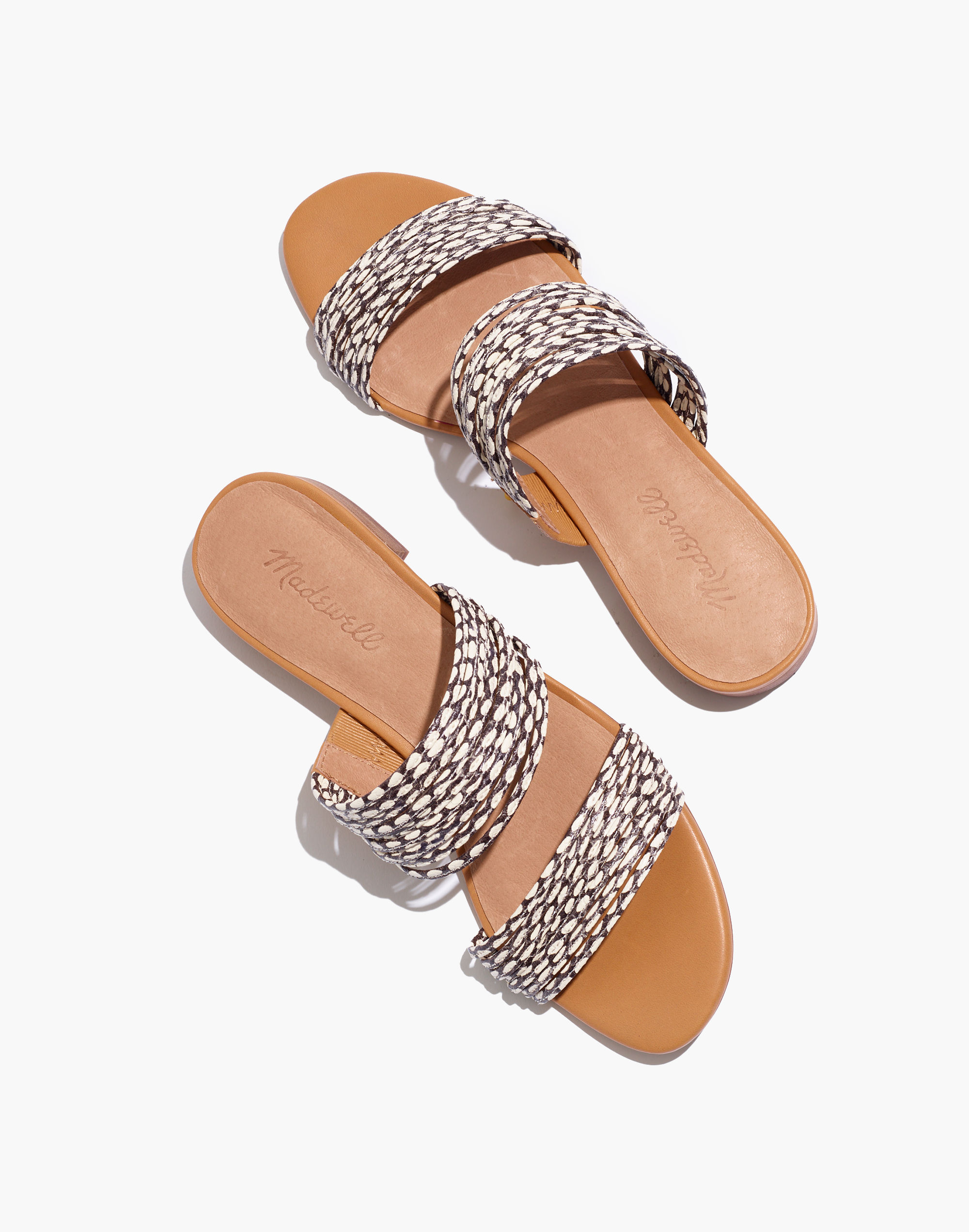 The Meg Slide Sandal in Snake Embossed Leather