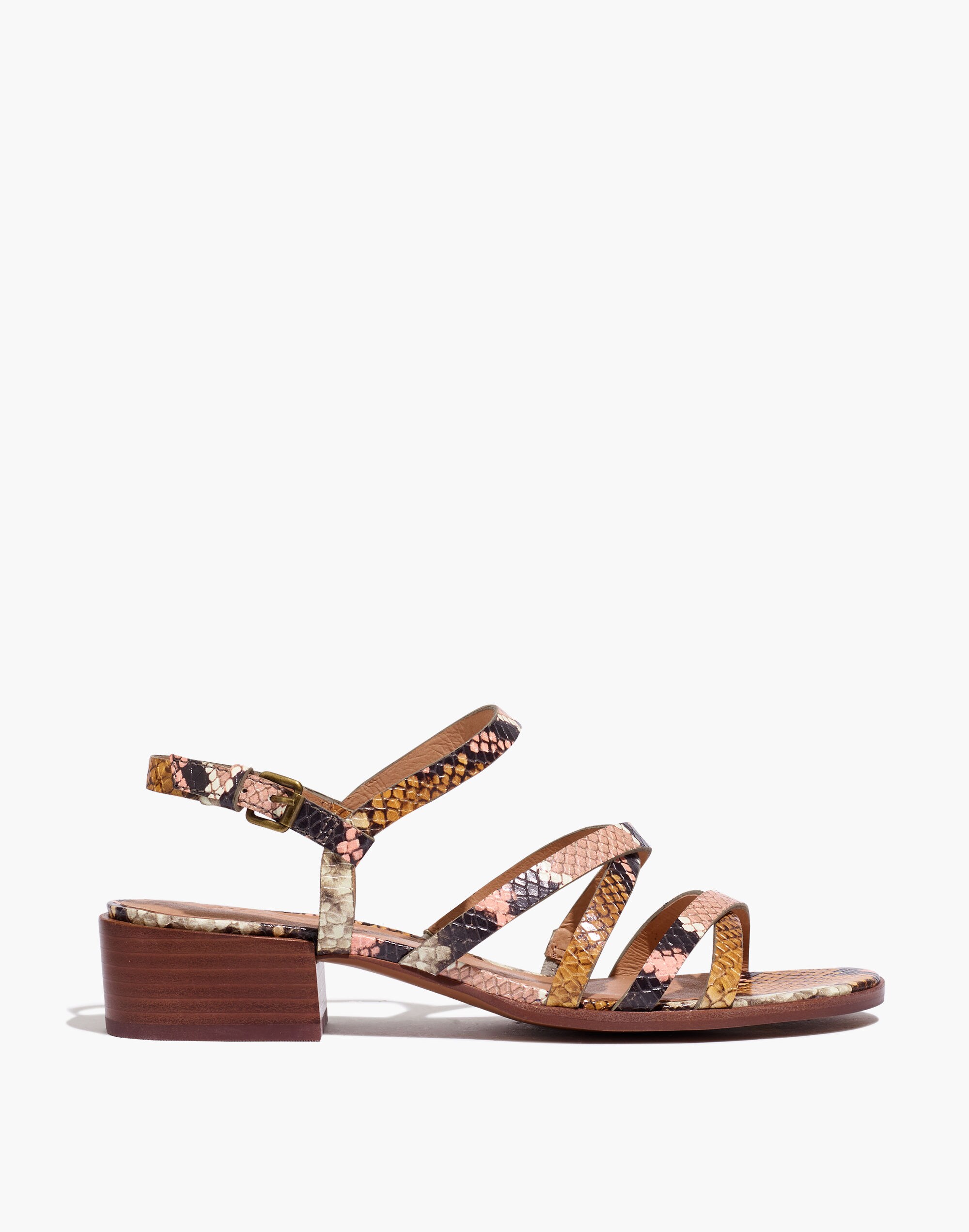 The Lori Sandal in Snake Embossed Leather