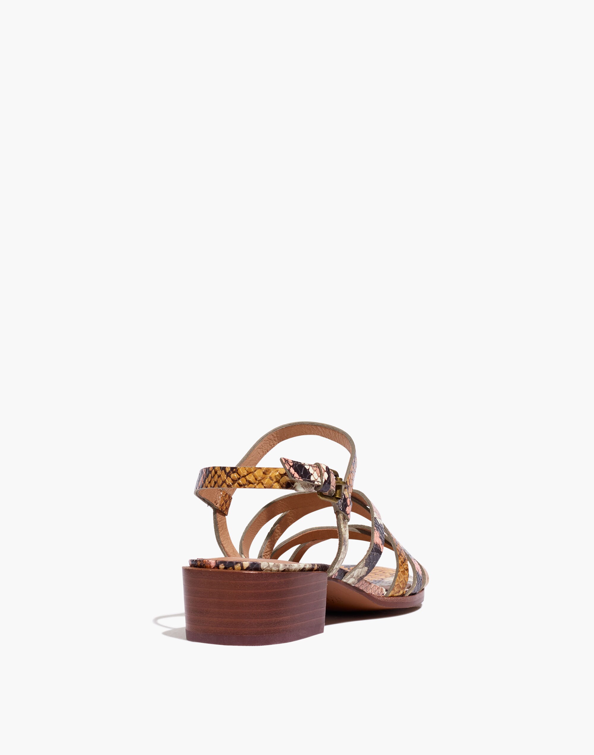 The Lori Sandal in Snake Embossed Leather