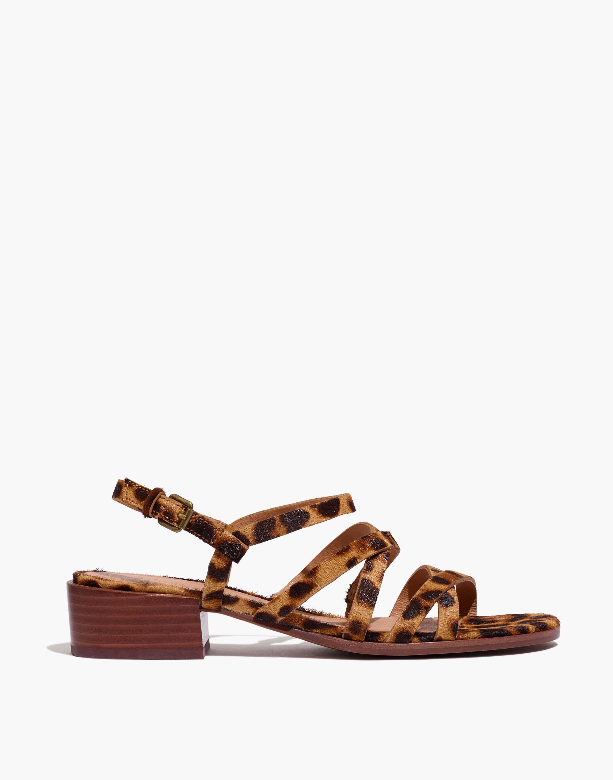 The Lori Sandal in Leopard Calf Hair