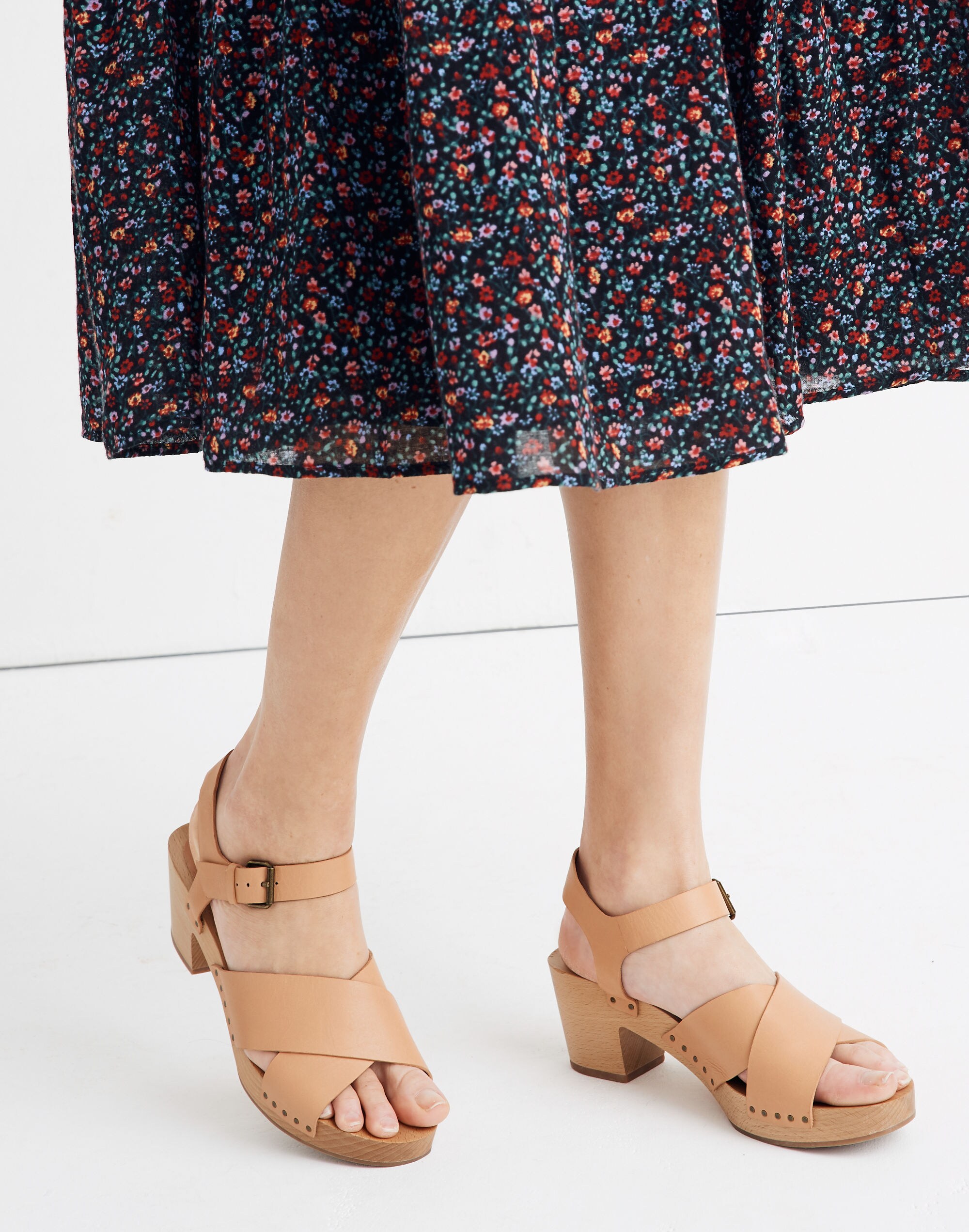 The Johanna Crisscross Clog Sandal in Leather