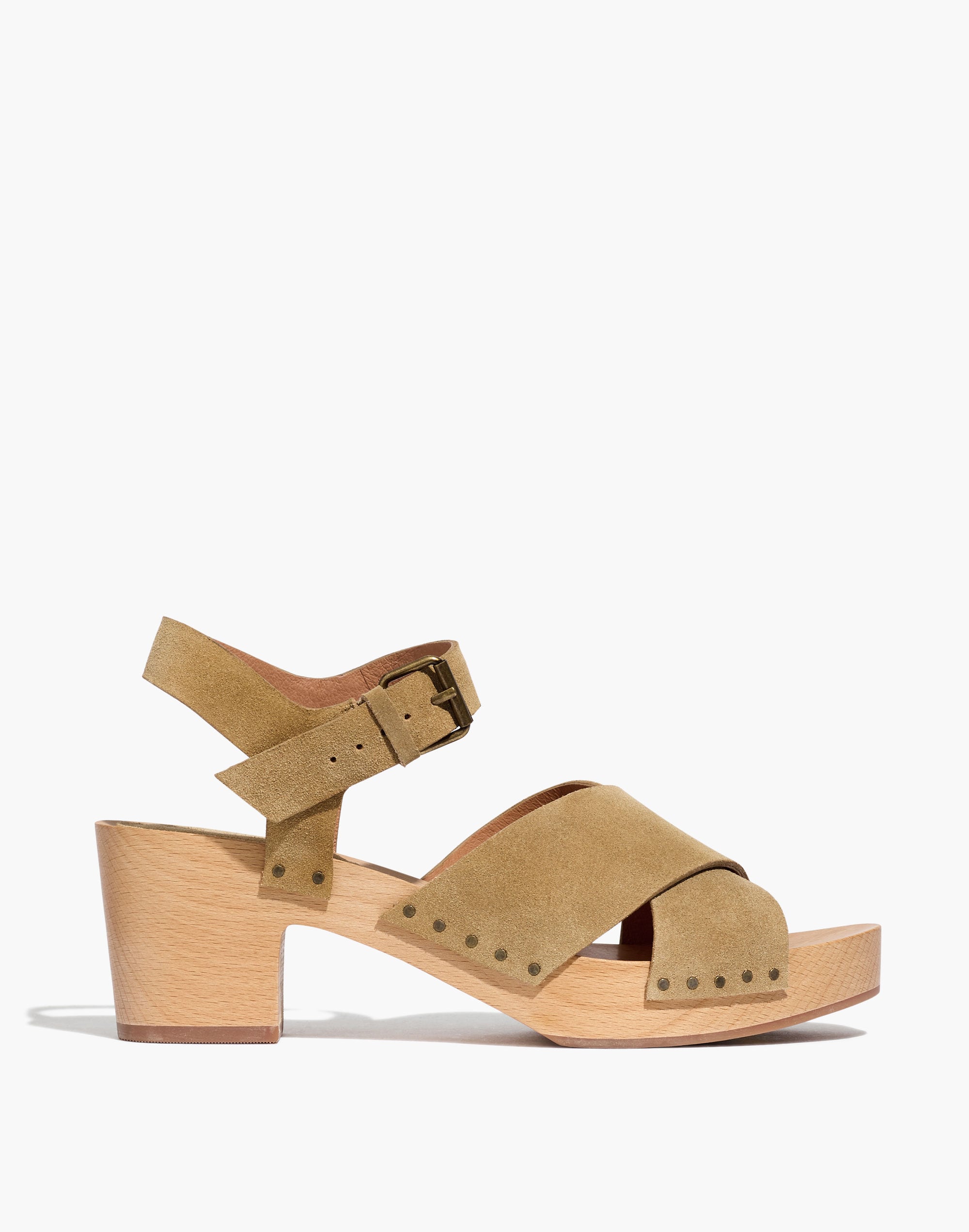 The Johanna Crisscross Clog Sandal in Suede