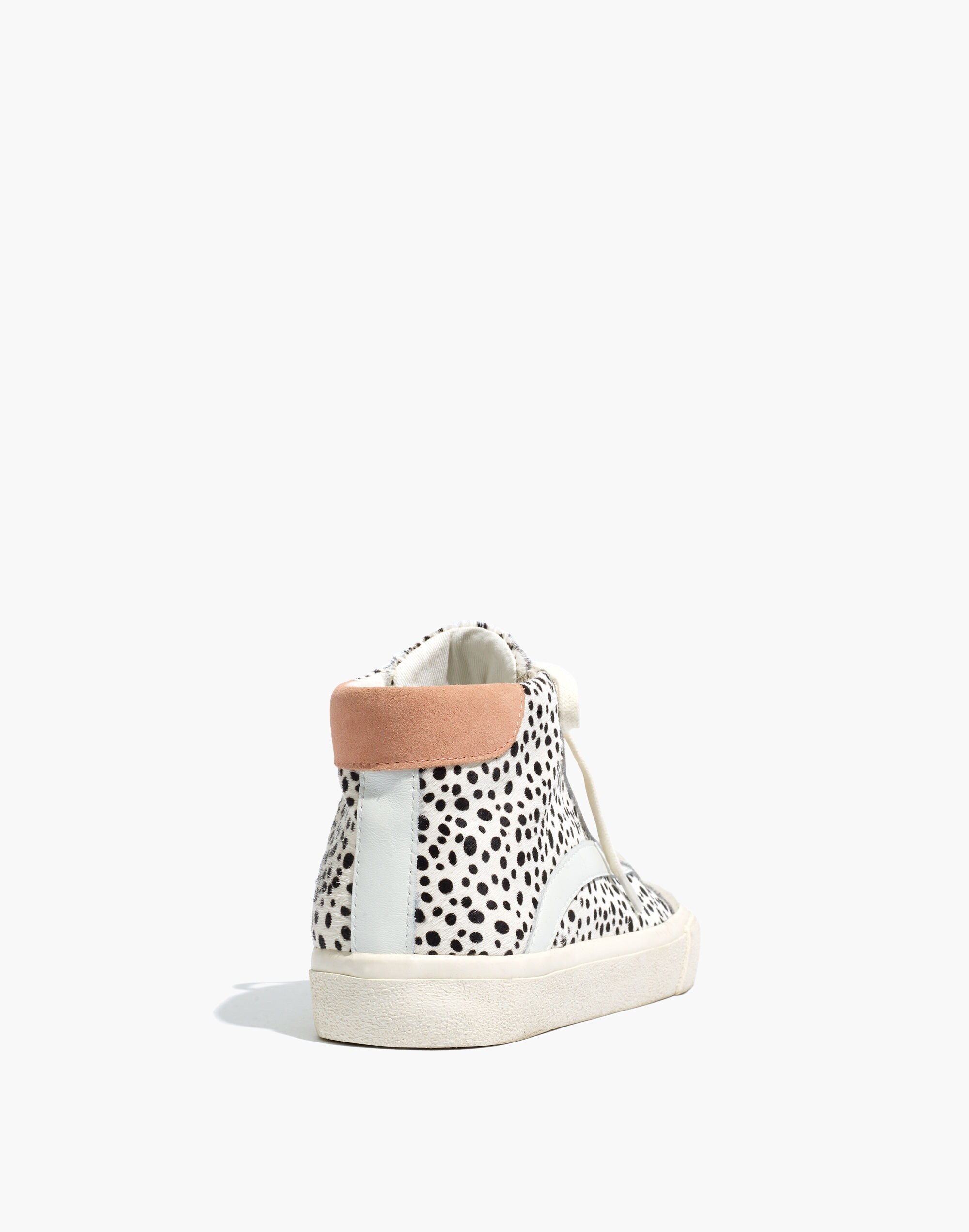 Sidewalk High-Top Sneakers in Spotted Calf Hair and Suede