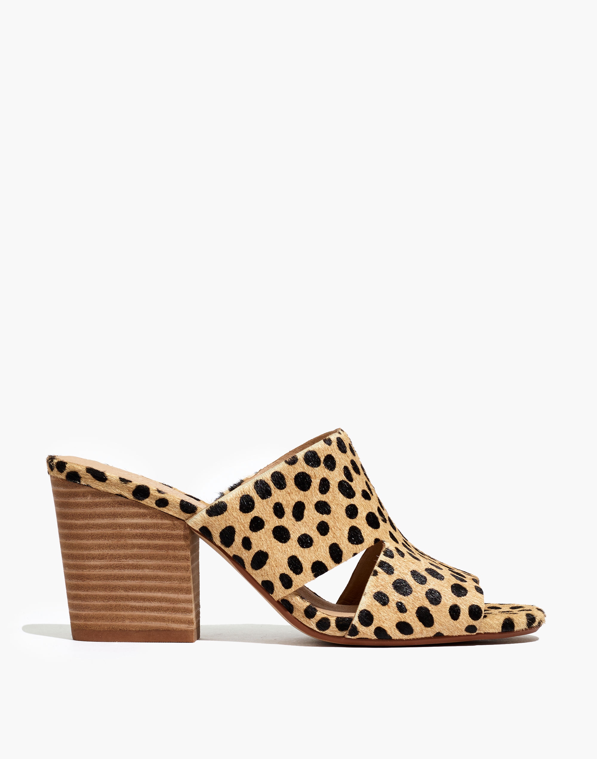 The Tessa Mule in Spotted Calf Hair