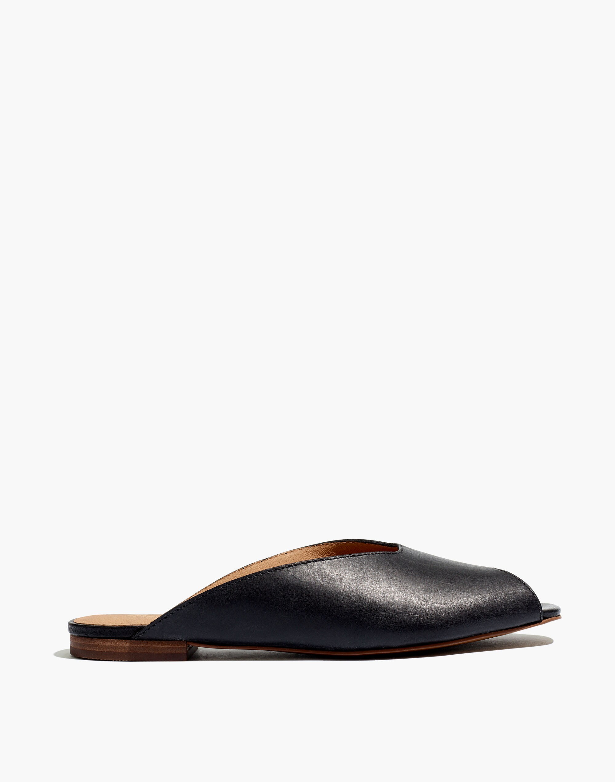 The Erica Peep-Toe Mule in Leather