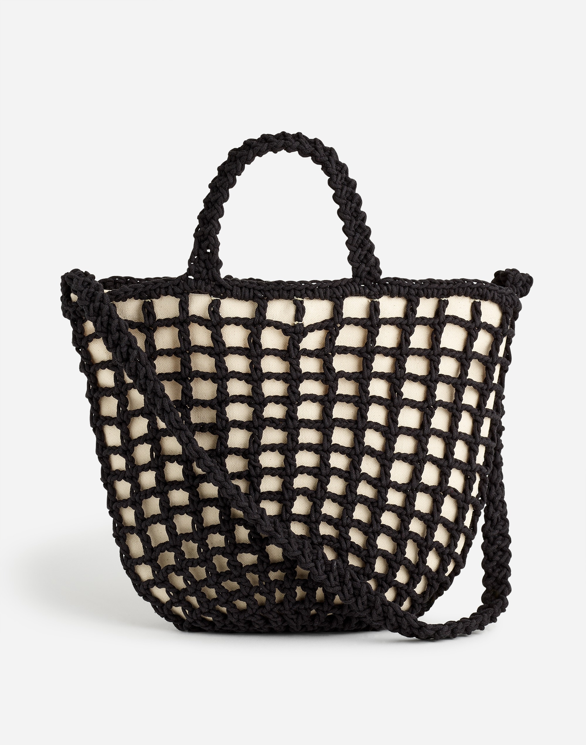 Mw The Crocheted Shoulder Bag In Black