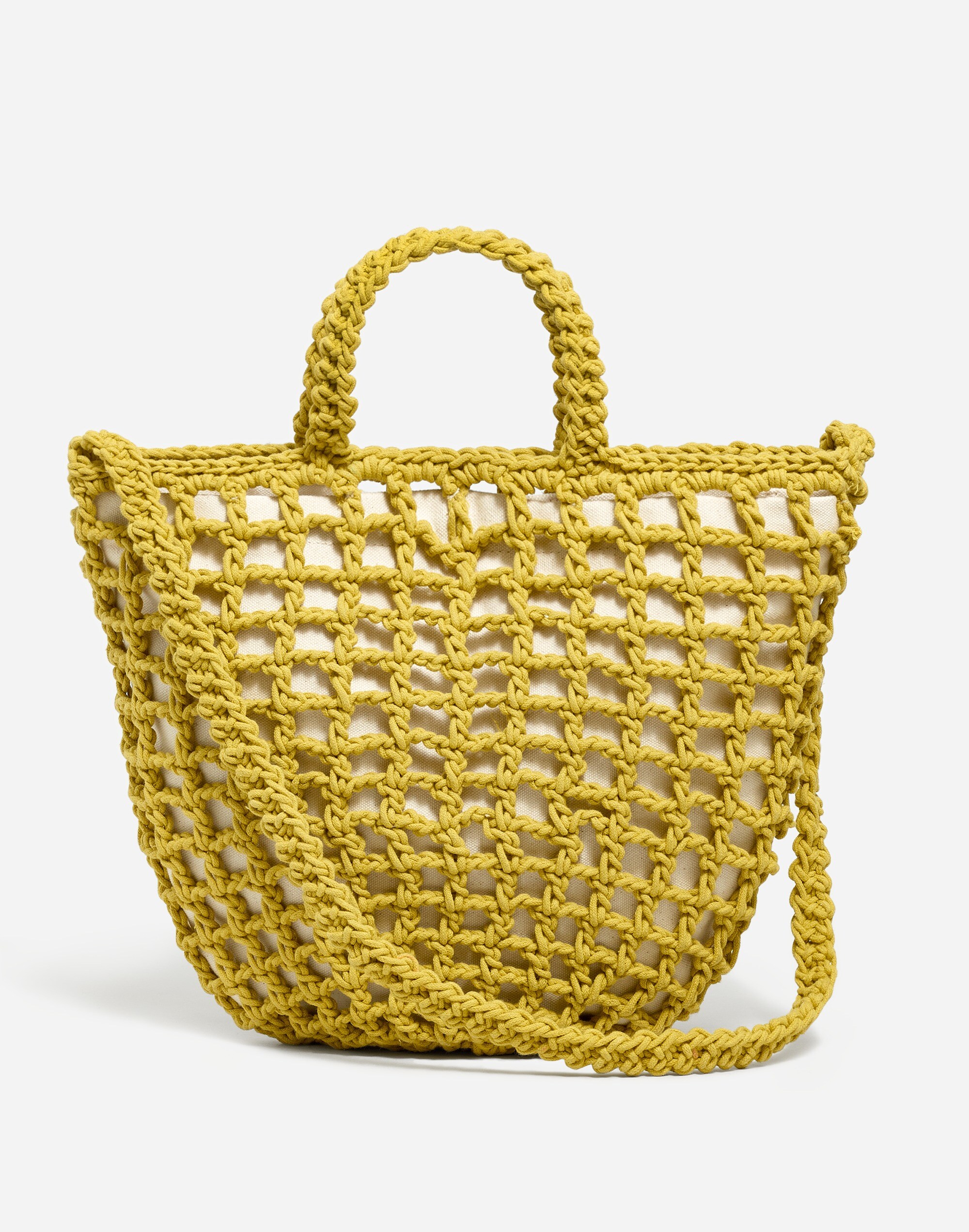 Mw The Crocheted Shoulder Bag In Gilded Chartreuse