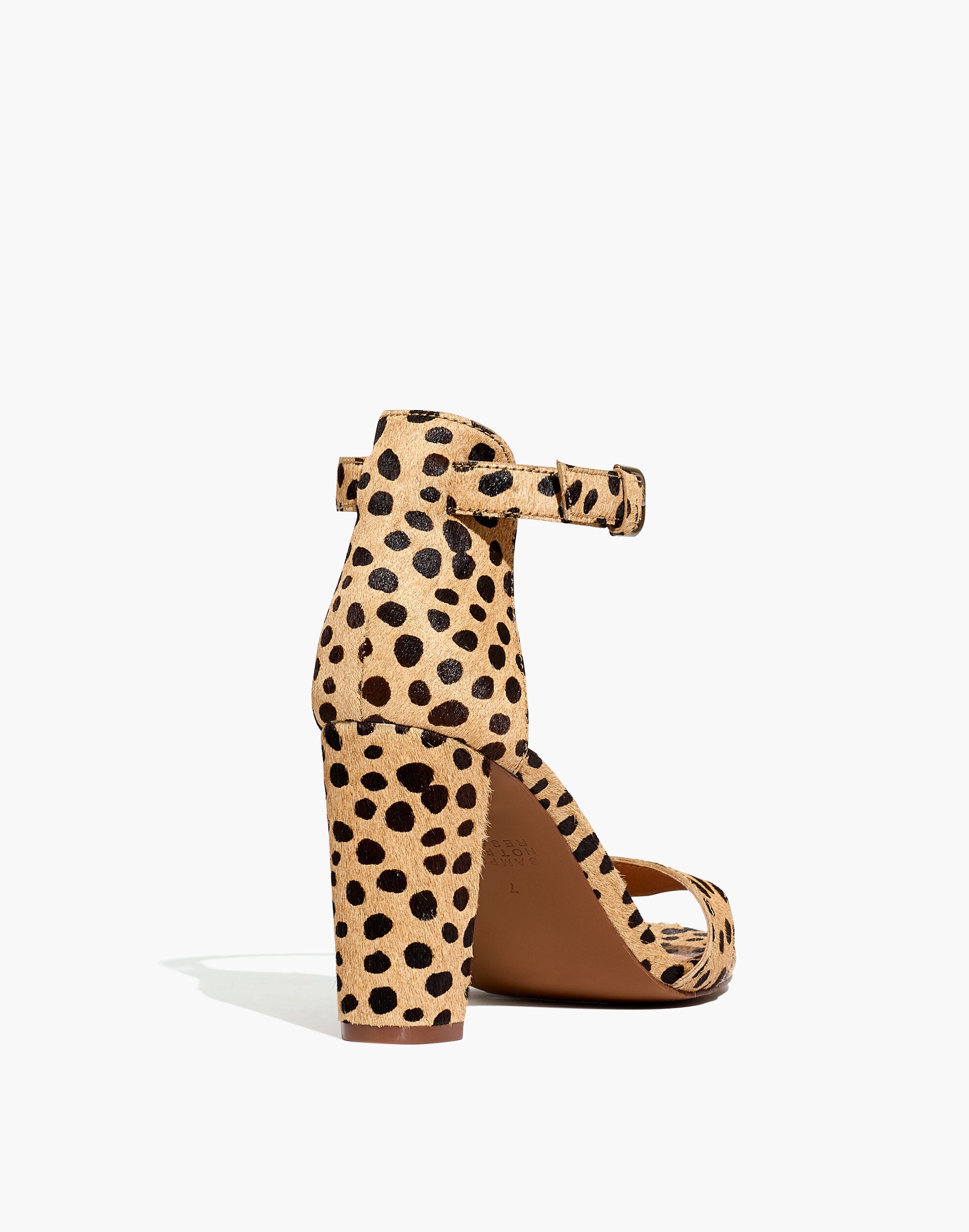 The Brooke Ankle-Strap Sandal in Spotted Calf Hair