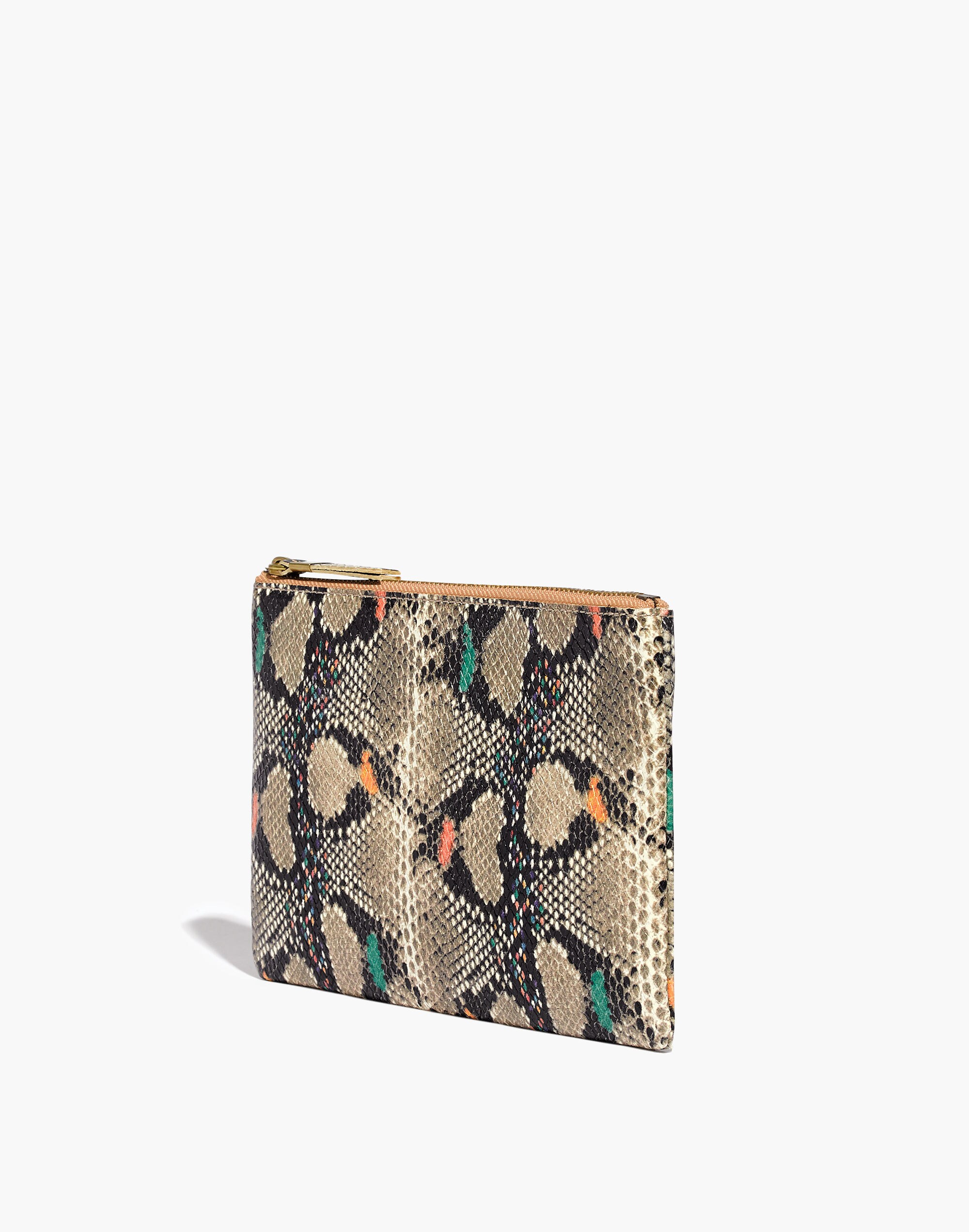 The Medium Leather Pouch Clutch: Snake Embossed Edition