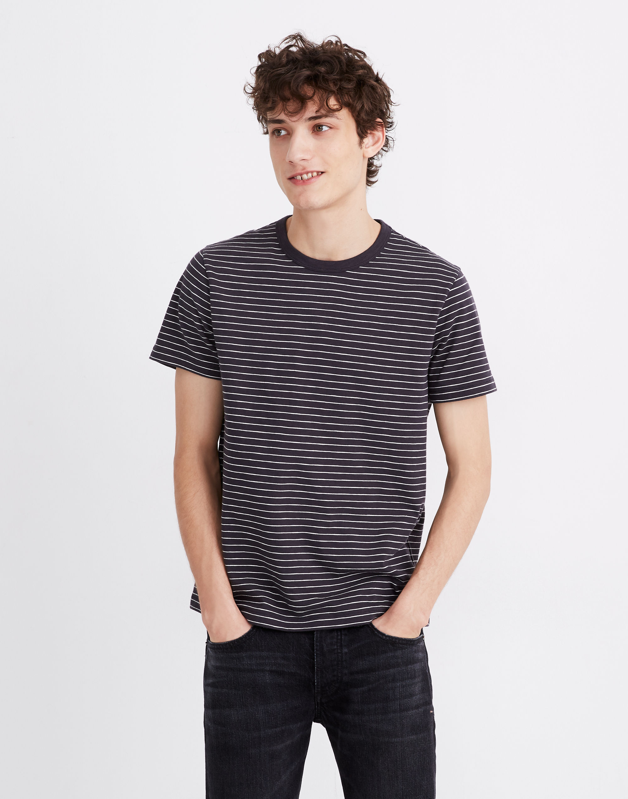 Allday Crewneck Tee in Atwill Stripe