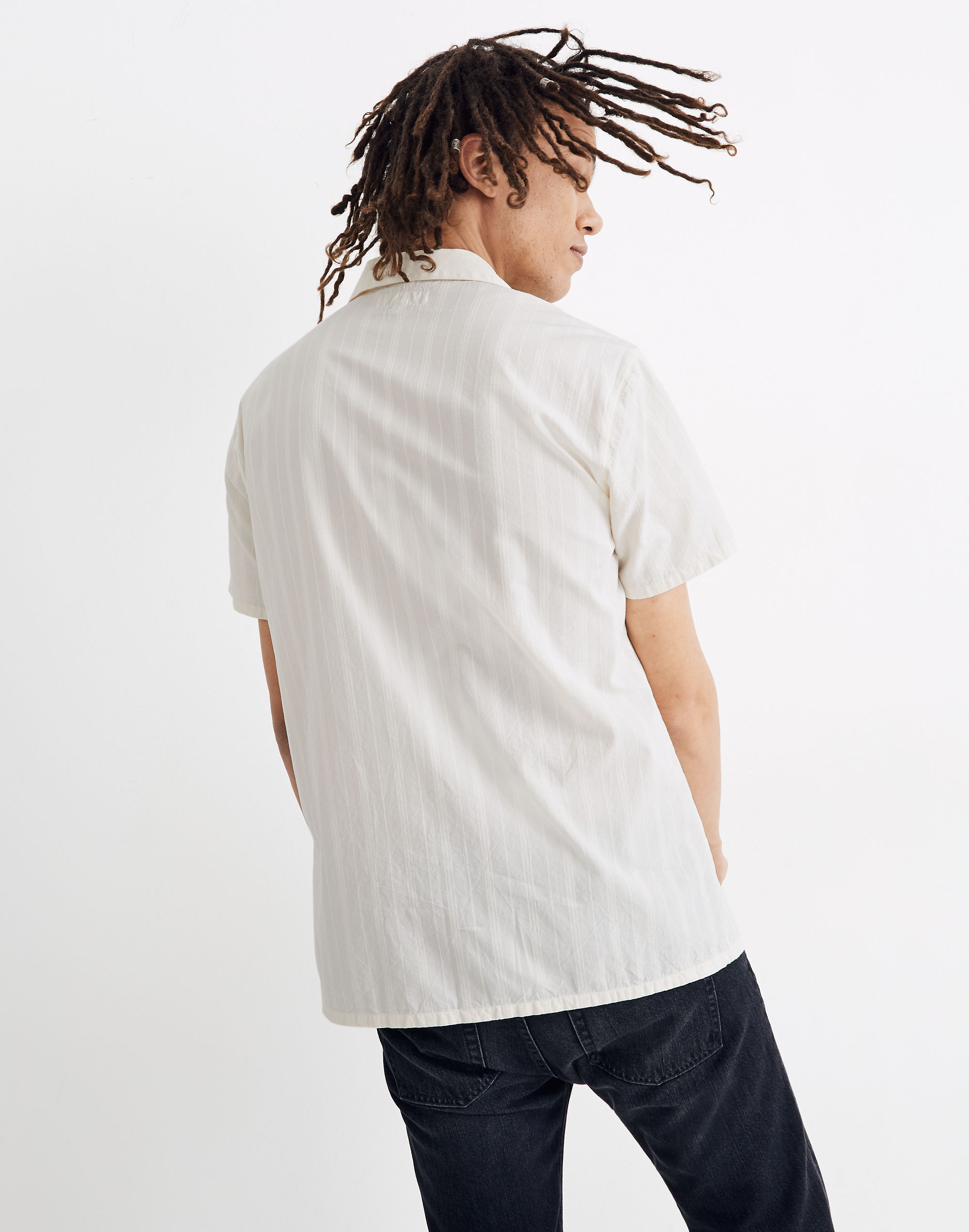 Easy Camp Shirt in Textured Stripe