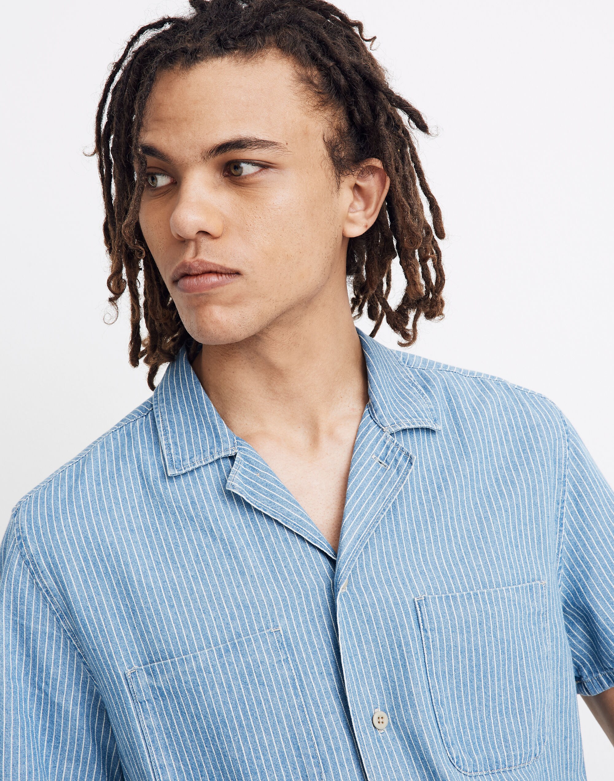 Easy Camp Shirt in Indigo Railroad Stripe