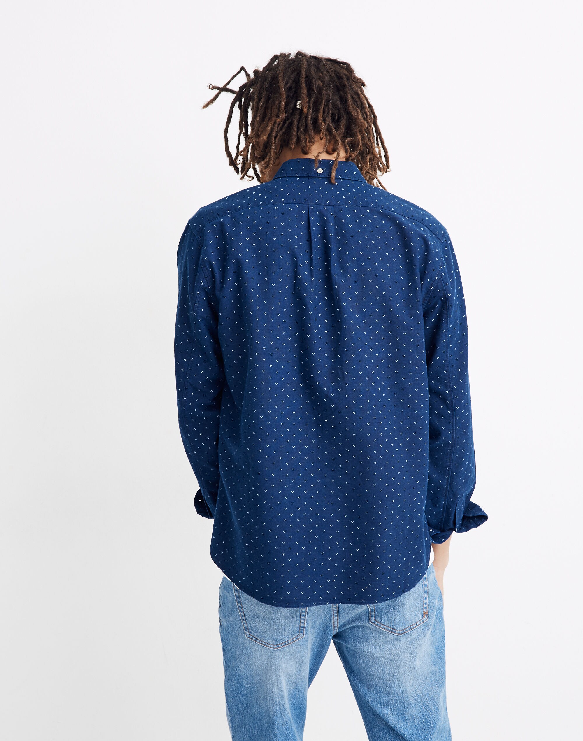 Perfect Shirt in Tri-Dot Indigo