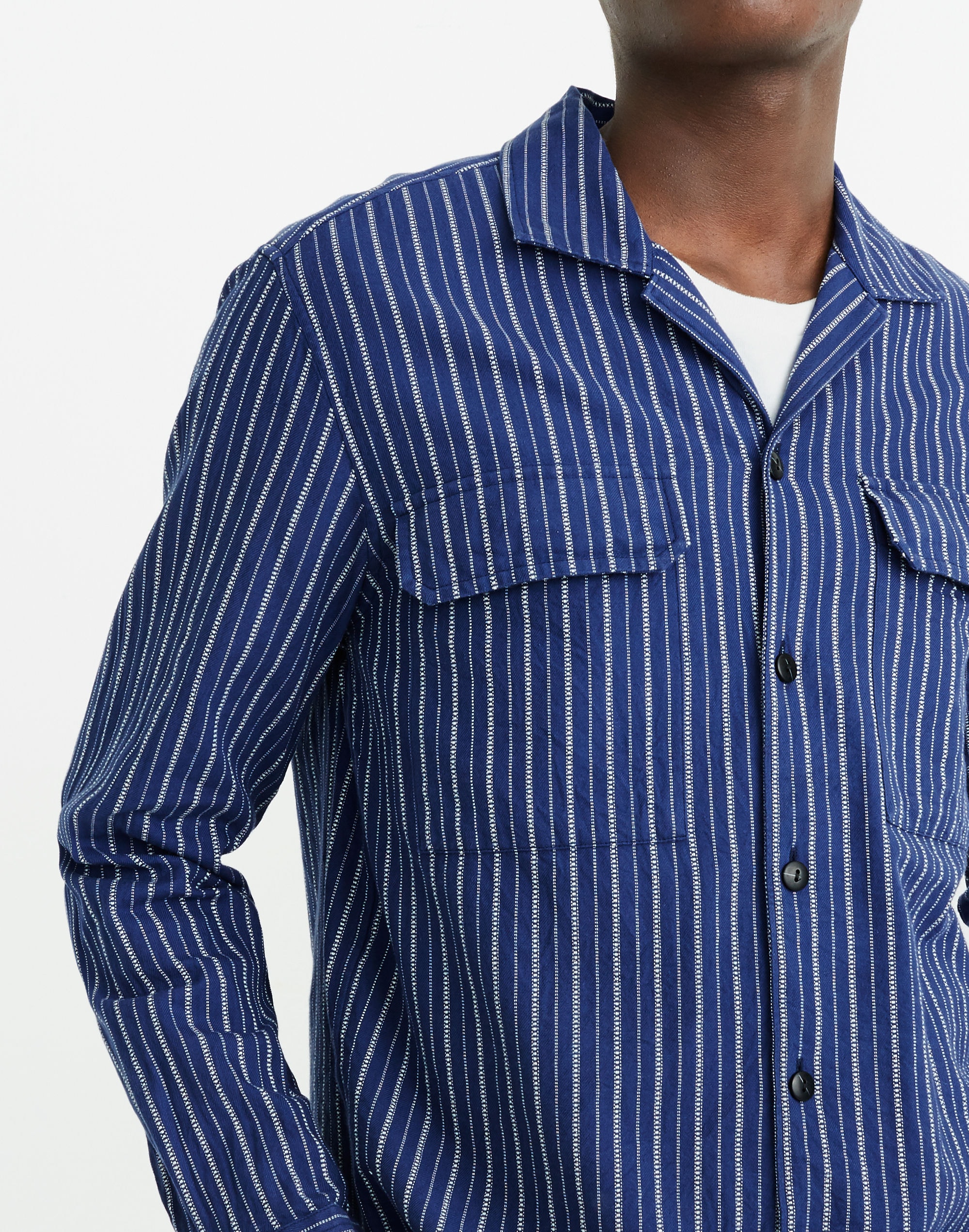 Easy Camp Shirt in Textured Stripe