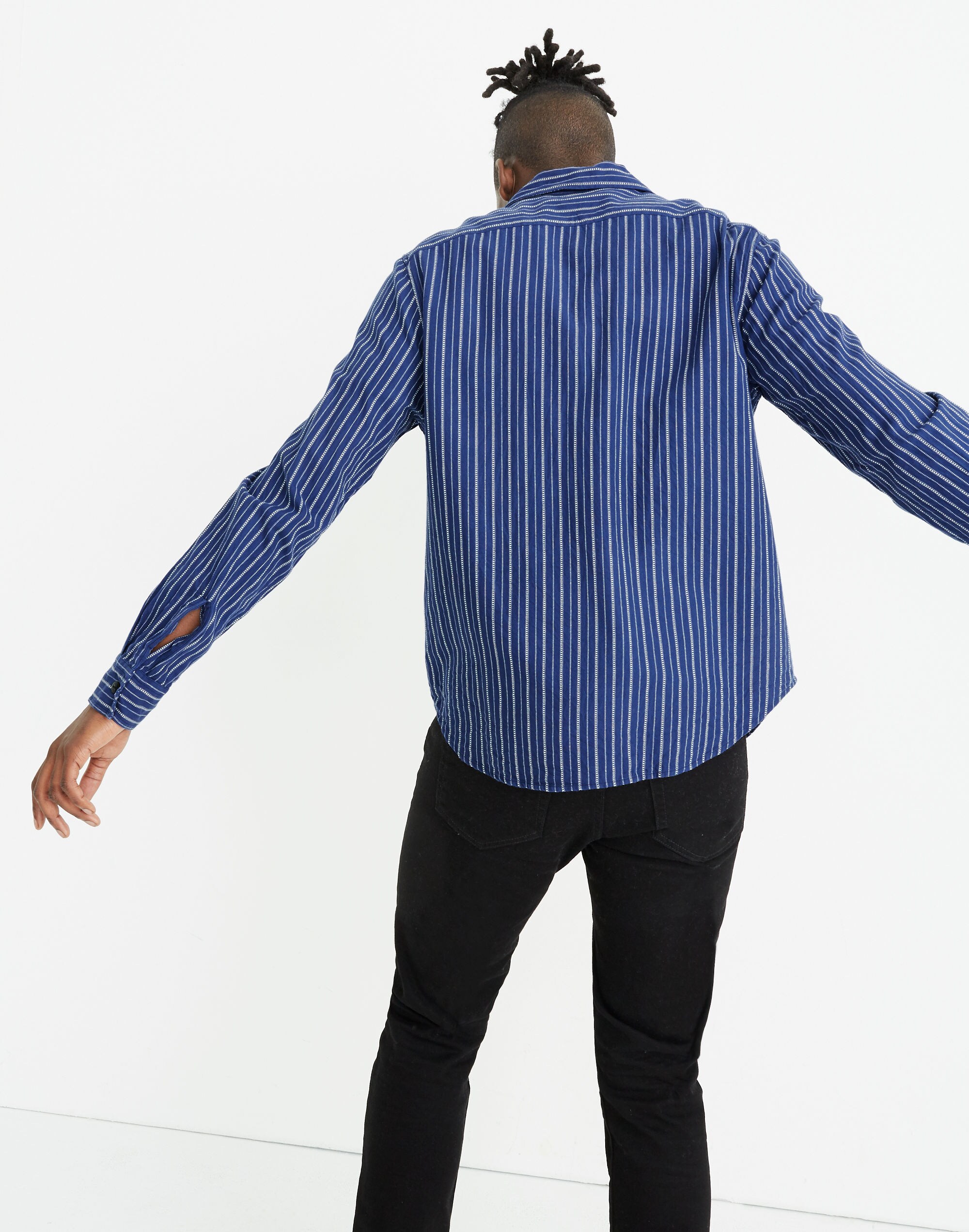 Easy Camp Shirt in Textured Stripe