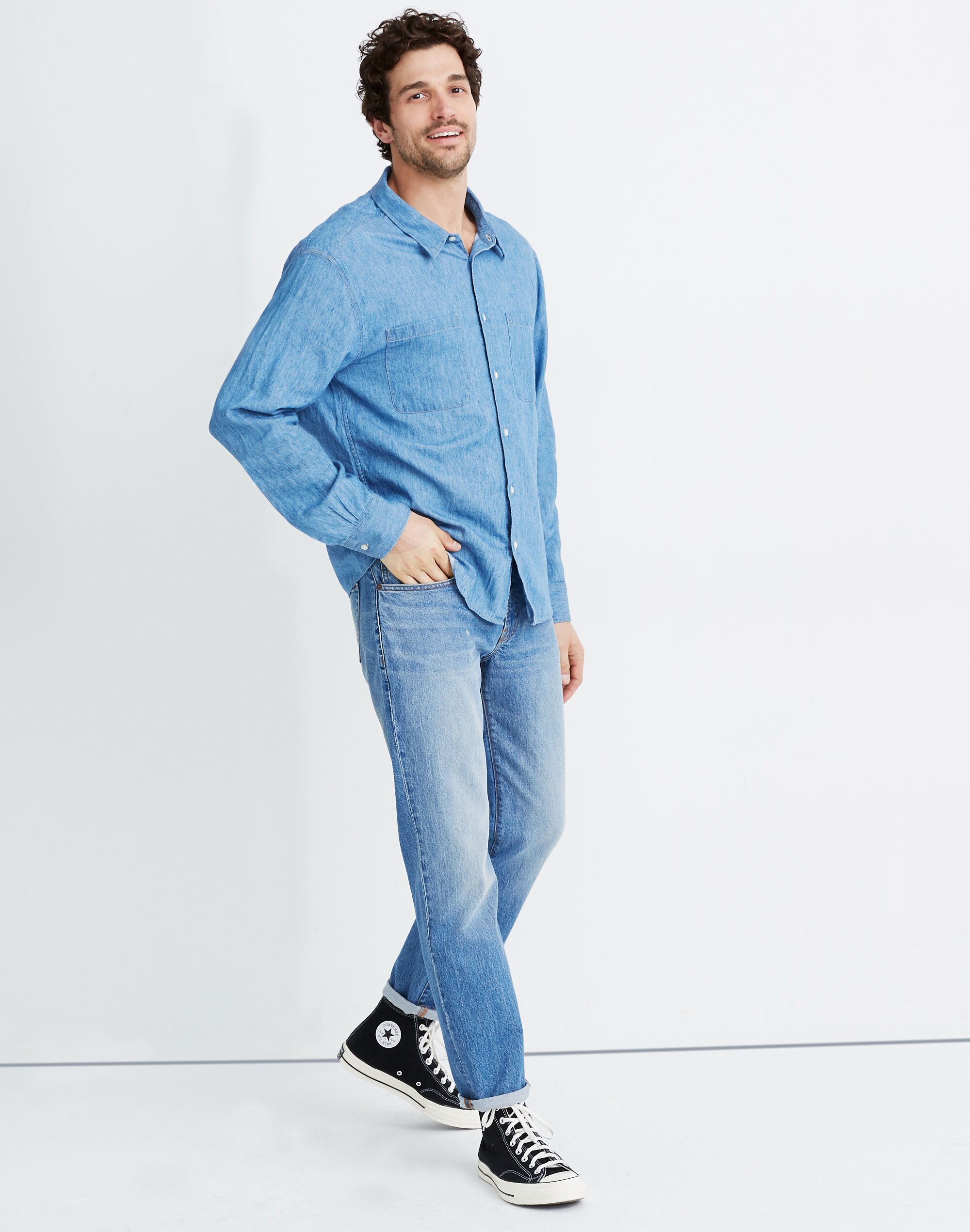 Indigo Linen-Cotton Easy Shirt
