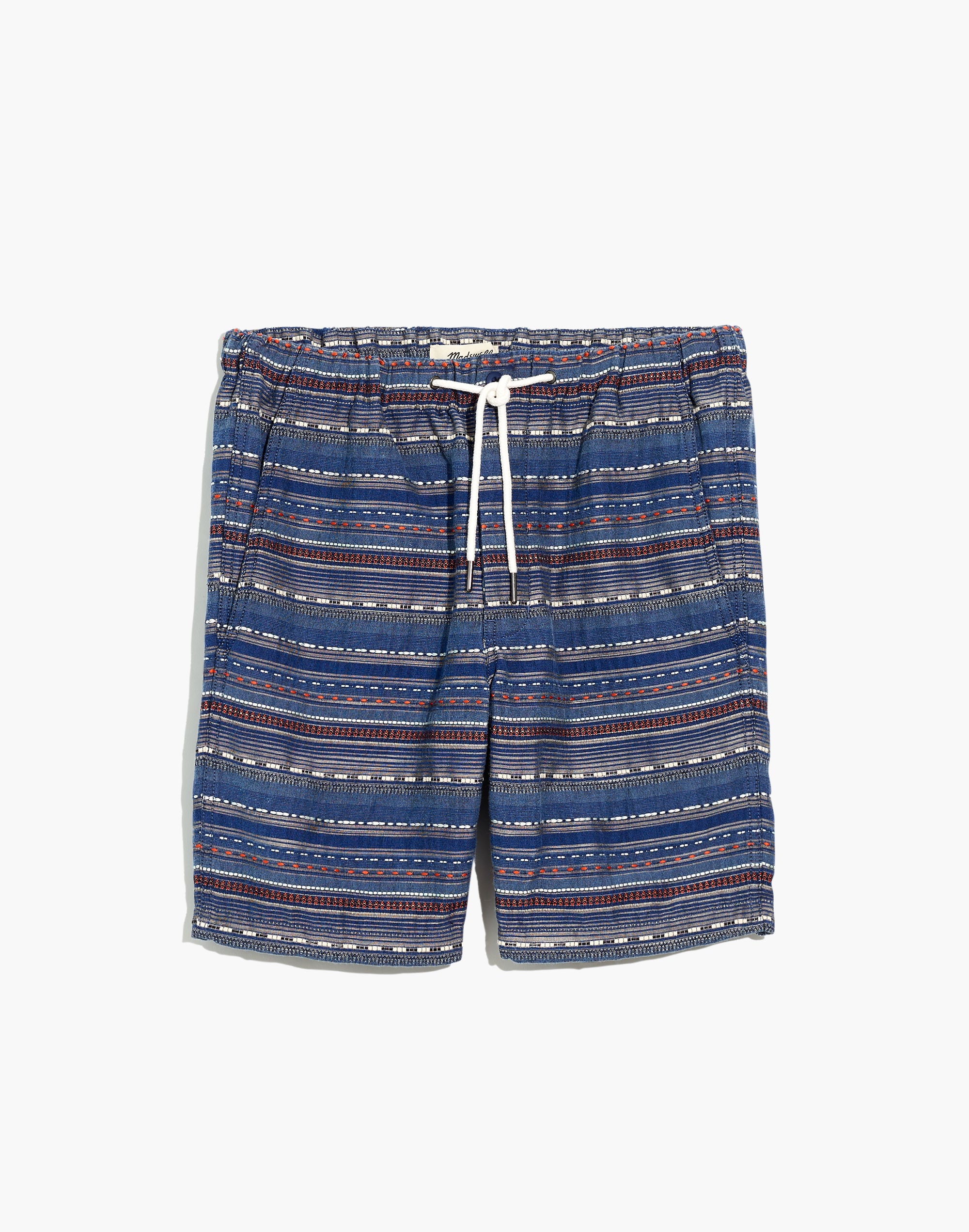 Indigo Jacquard Drawstring Shorts