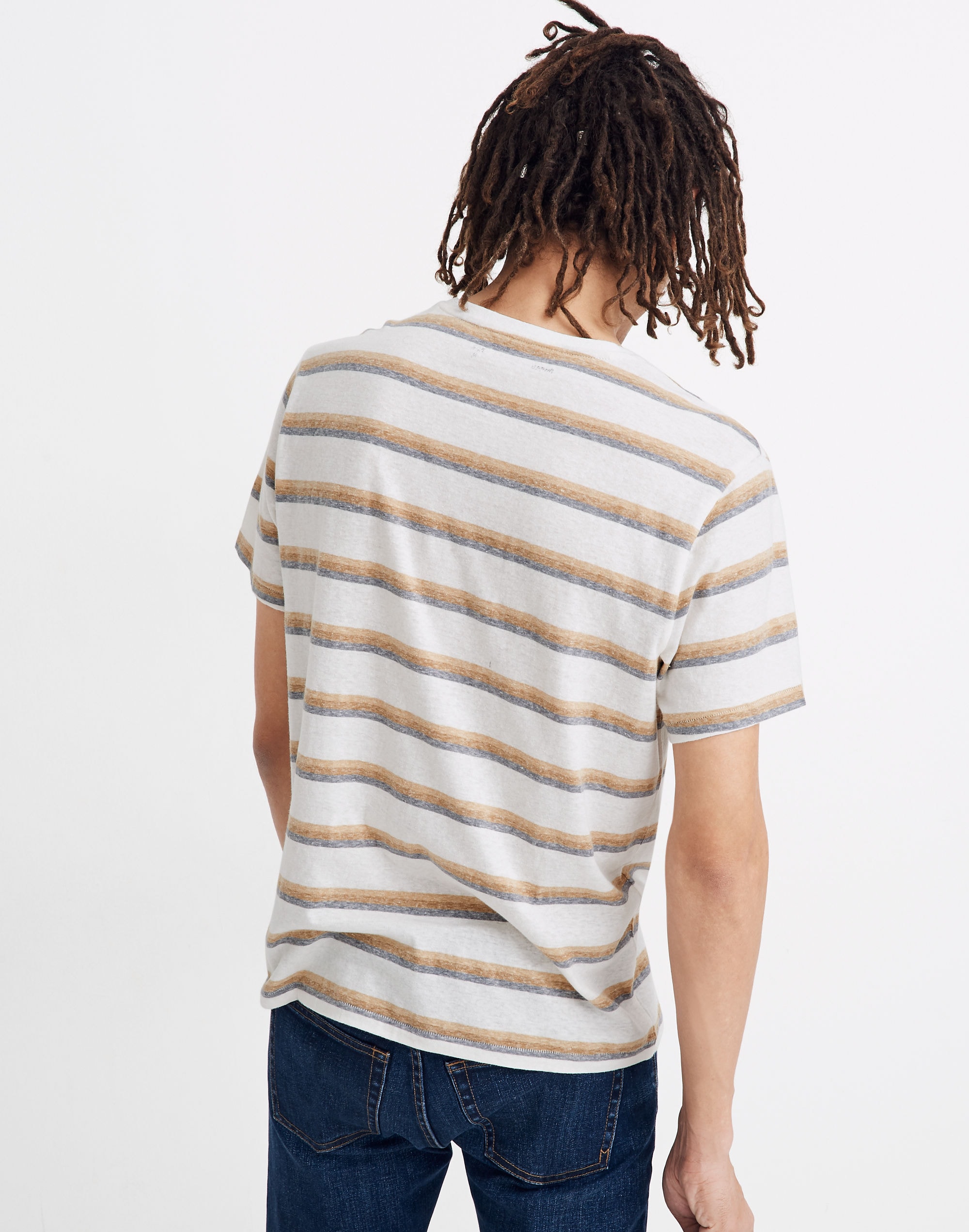 Triblend Allday Crewneck Pocket Tee in Griswald Stripe