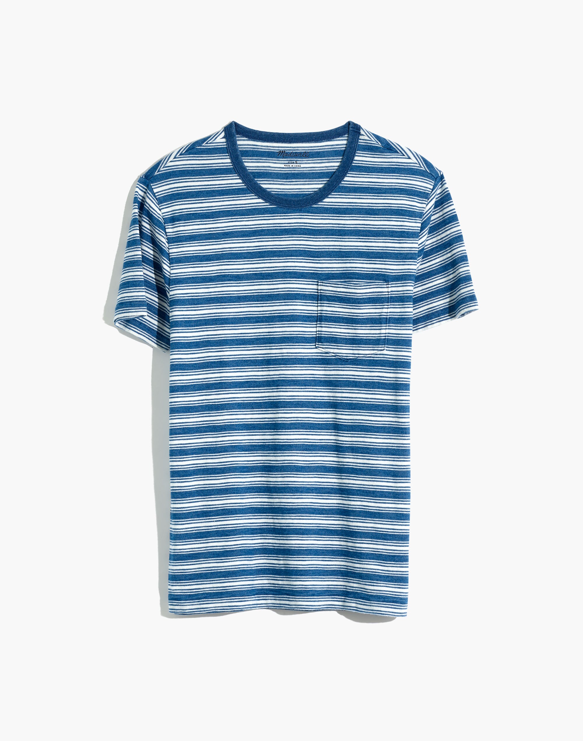 Allday Crewneck Tee in Indigo Stripe